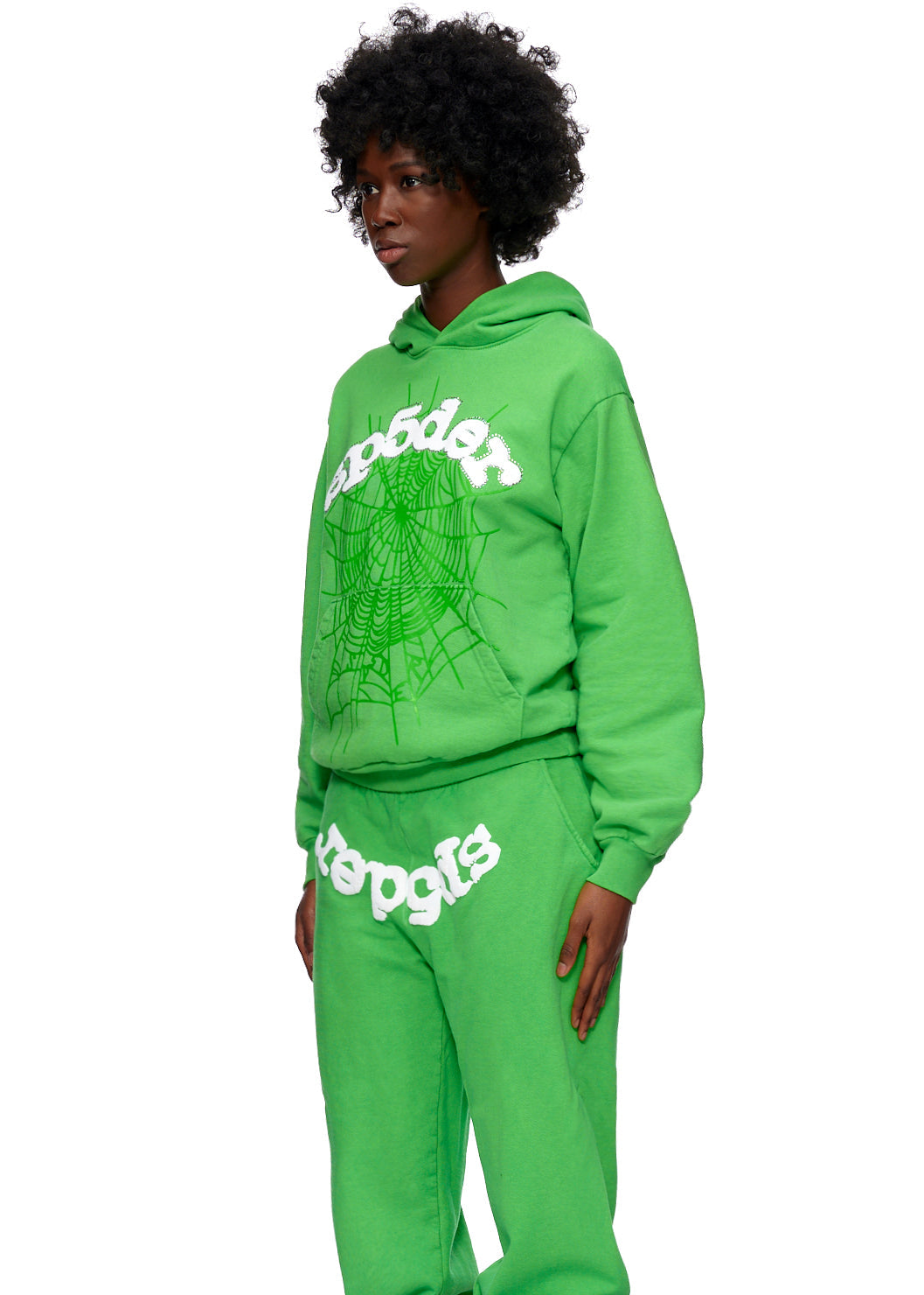 SP5DER Web Hoodie - Slime Green - Detail View 2