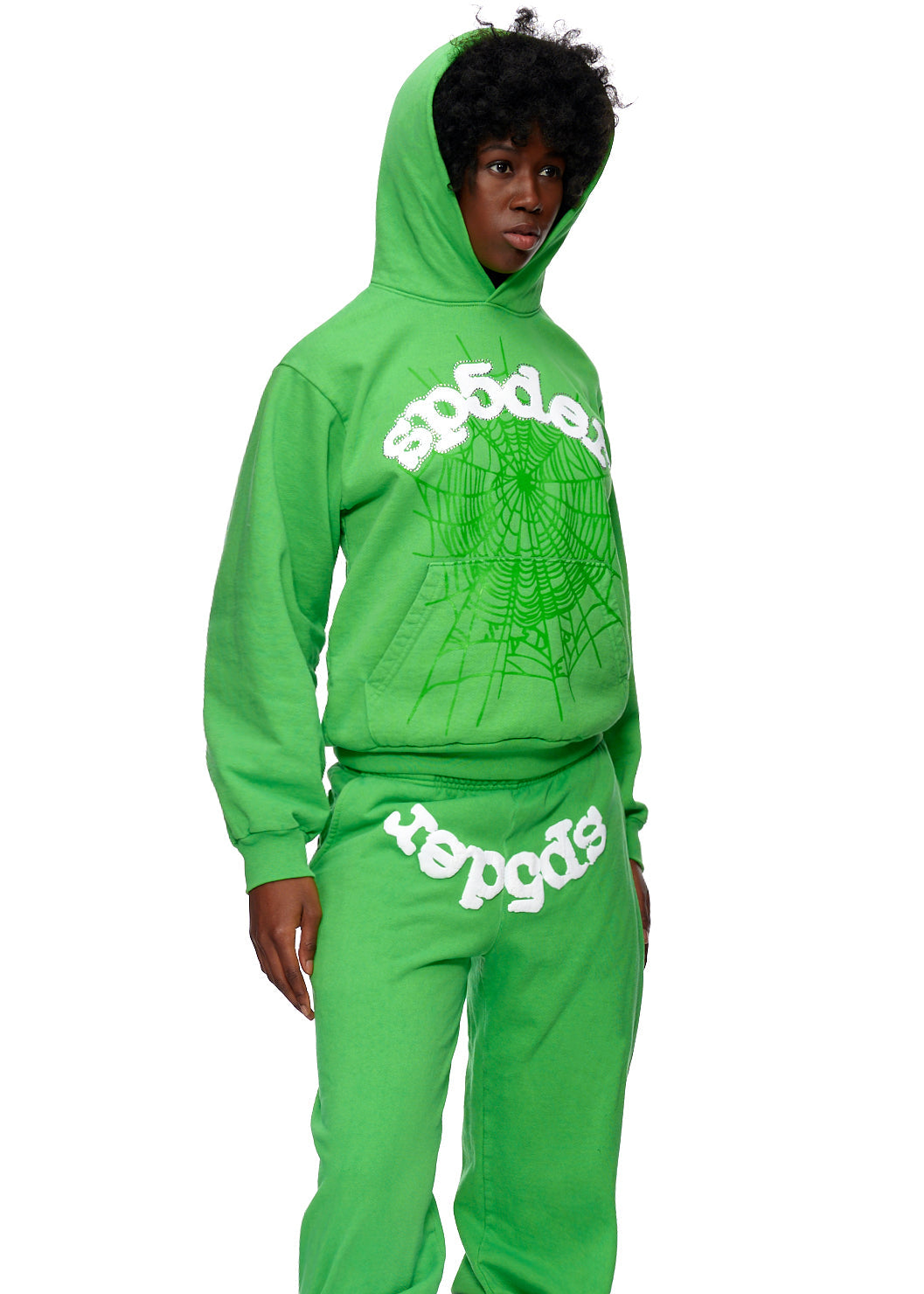 SP5DER Web Hoodie - Slime Green - Detail View 4