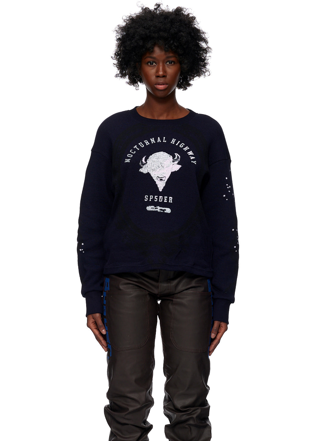 SP5DER Long Sleeve Thermal Top in Navy