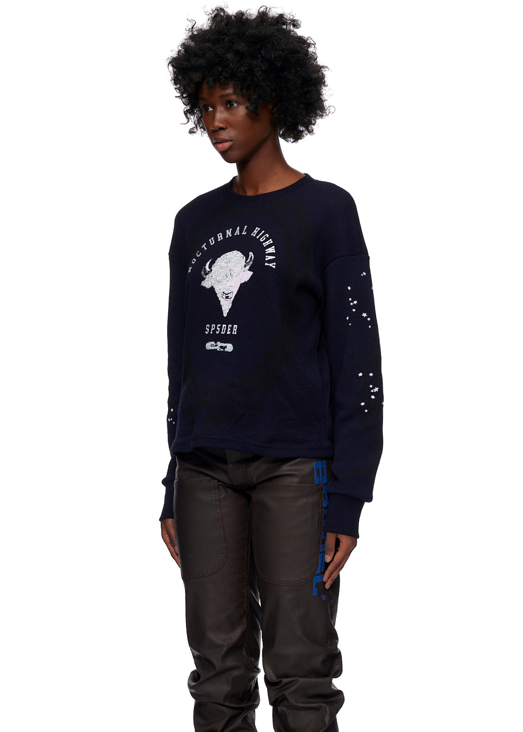 SP5DER Long Sleeve Thermal Top in Navy