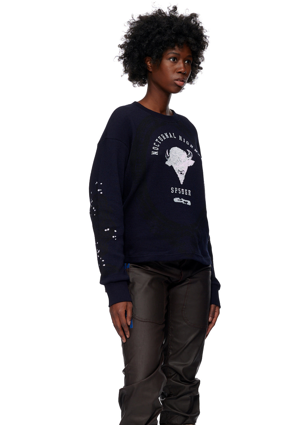 SP5DER Long Sleeve Thermal Top in Navy
