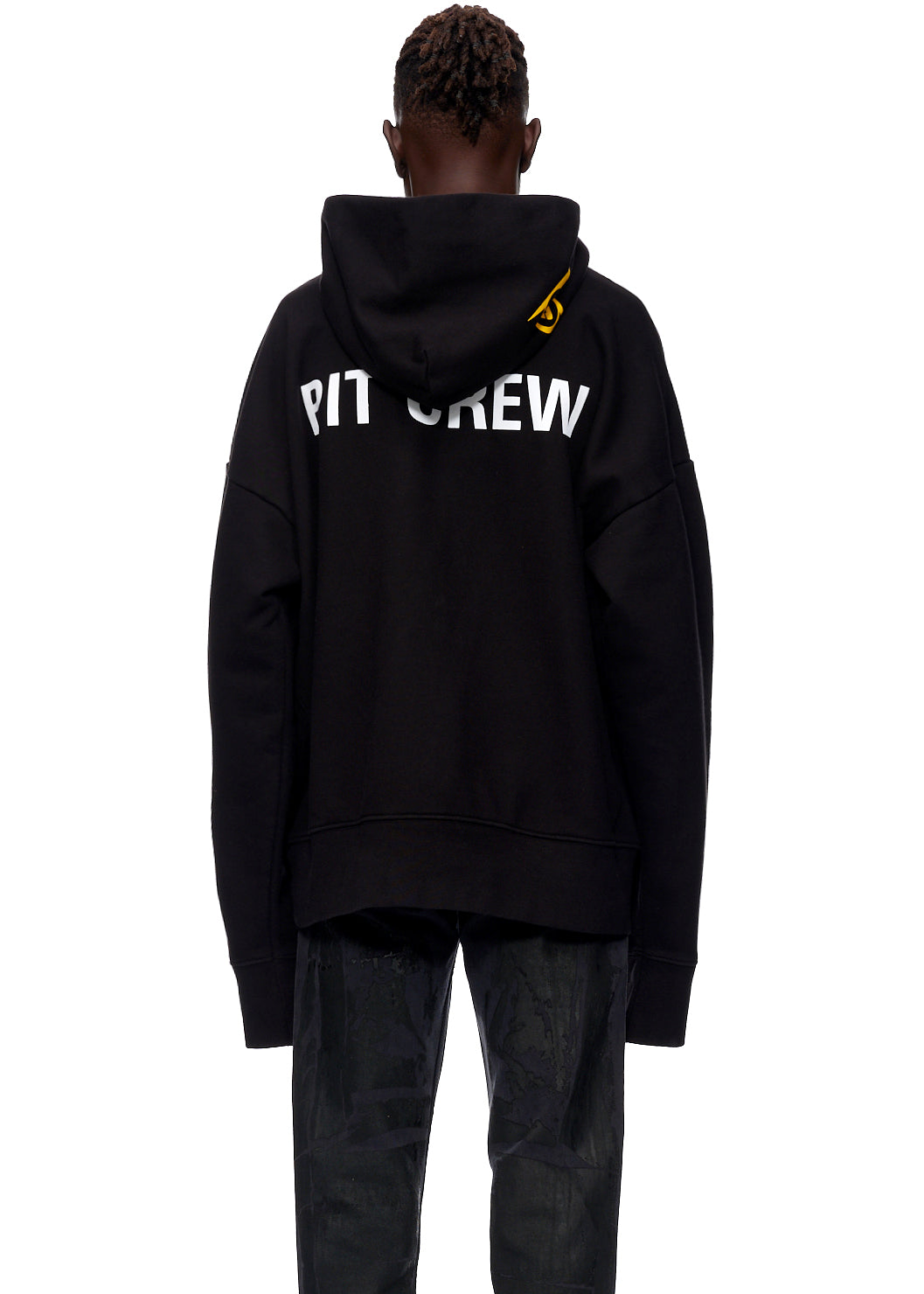 SP5DER Pit Crew Oversized Hoodie - Black - Detail View 3