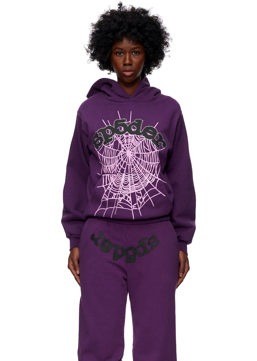 SP5DER Web Hoodie - Purple - Detail View 1