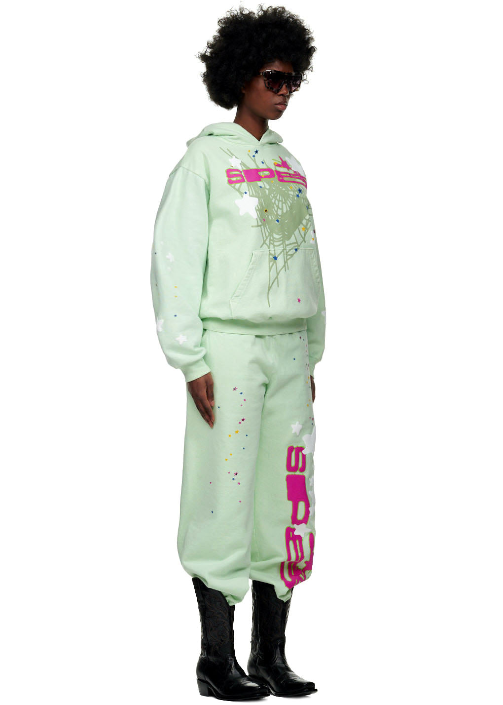 SP5DER Mint Hoodie - Detail View 5