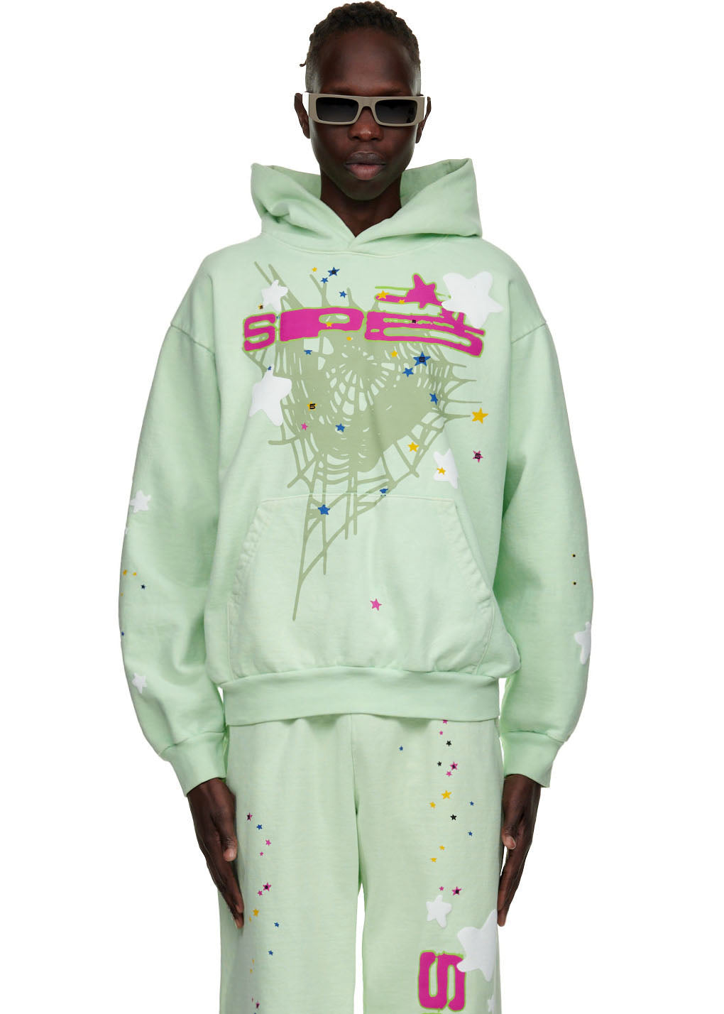 SP5DER Mint Hoodie - Detail View 2