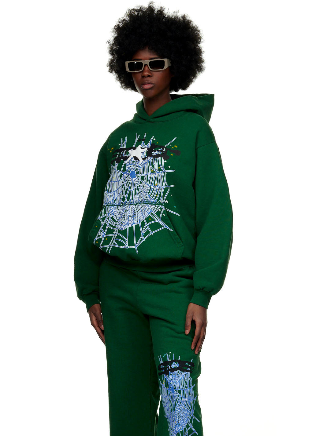 SP5DER Web Hoodie - Star Print - Detail View 4