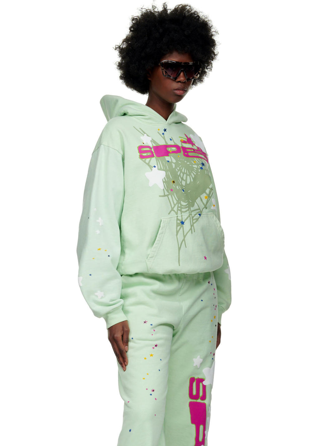 SP5DER Mint Hoodie - Detail View 3