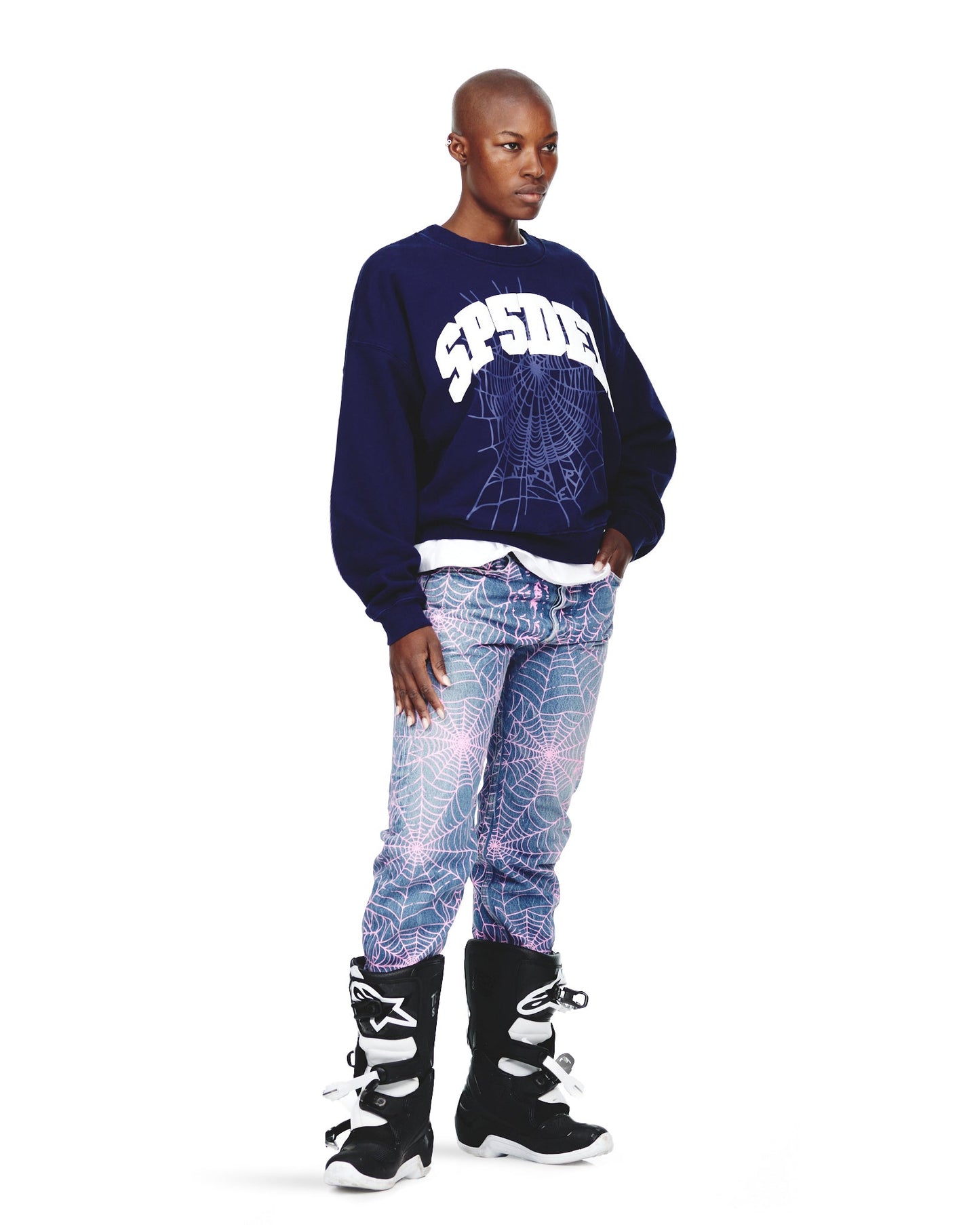 Sp5der Varsity Web Crewneck