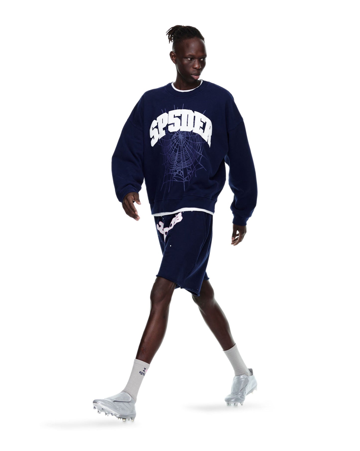 SP5DER OG Logo Sweatshort in Navy