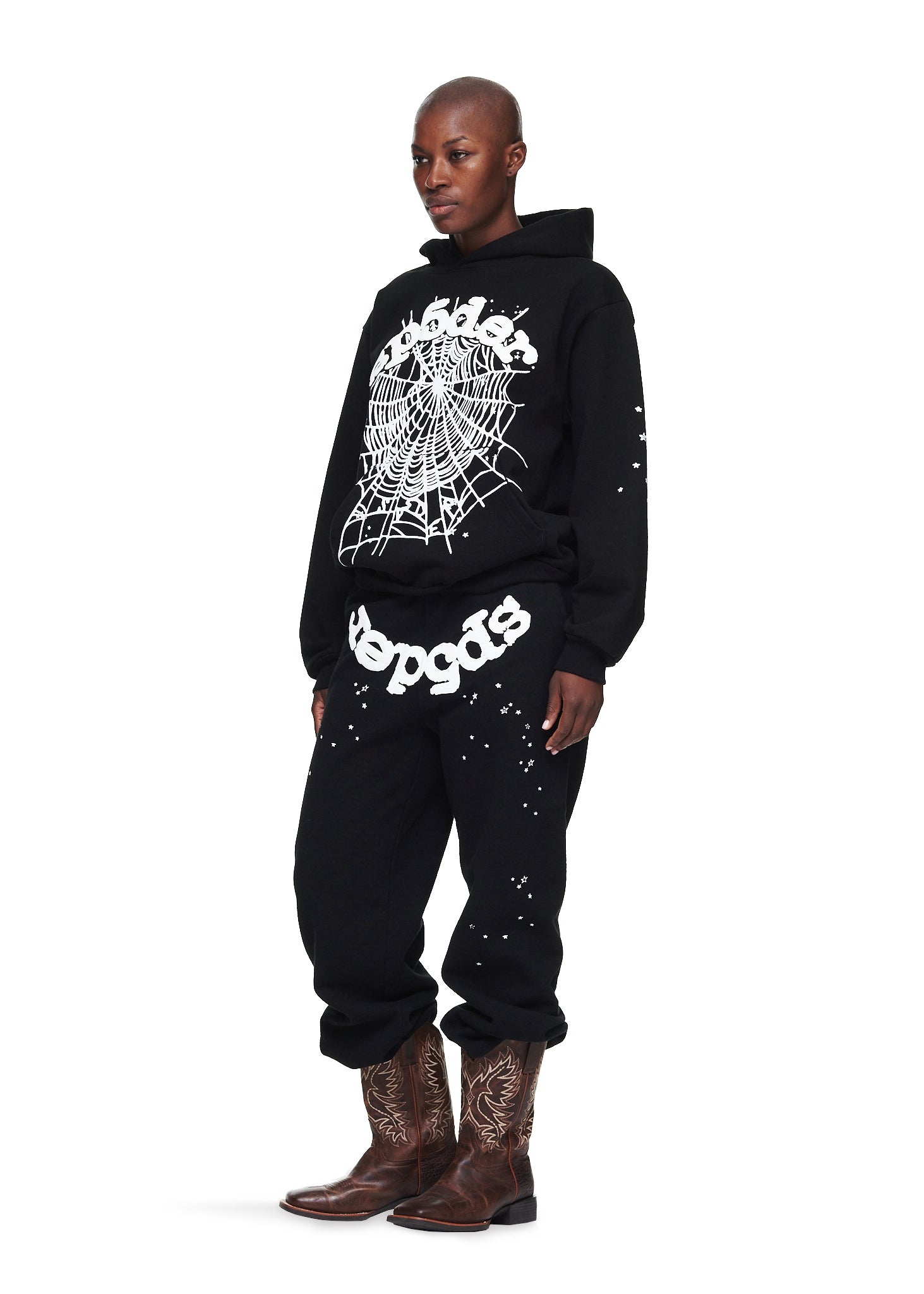SP5DER OG Web Hoodie – Black - Detail View 4
