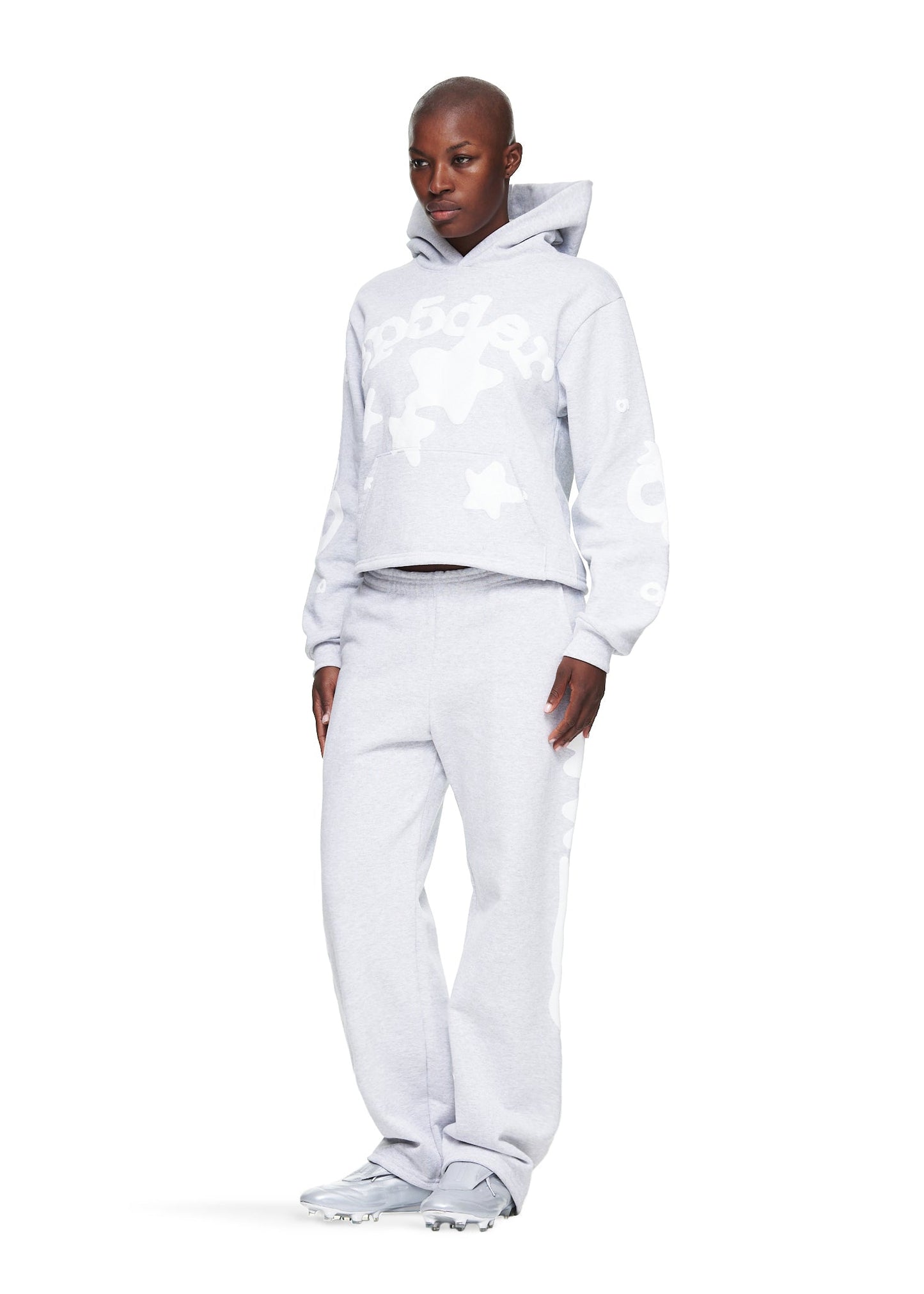 SP5DER Women's Cropped Beluga Hoodie - Detail View 4