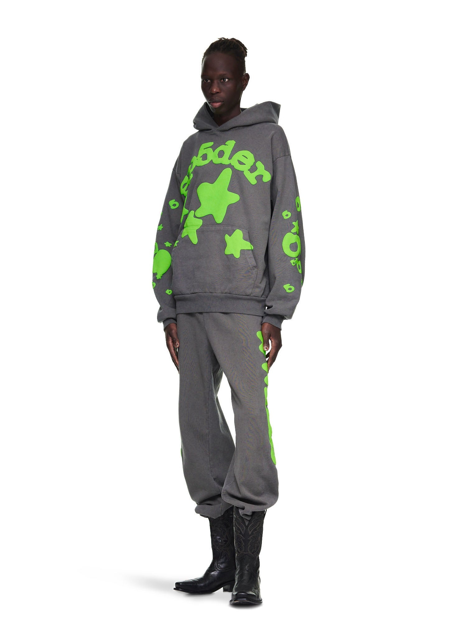 SP5DER Beluga Hoodie – Slate Grey - Detail View 4