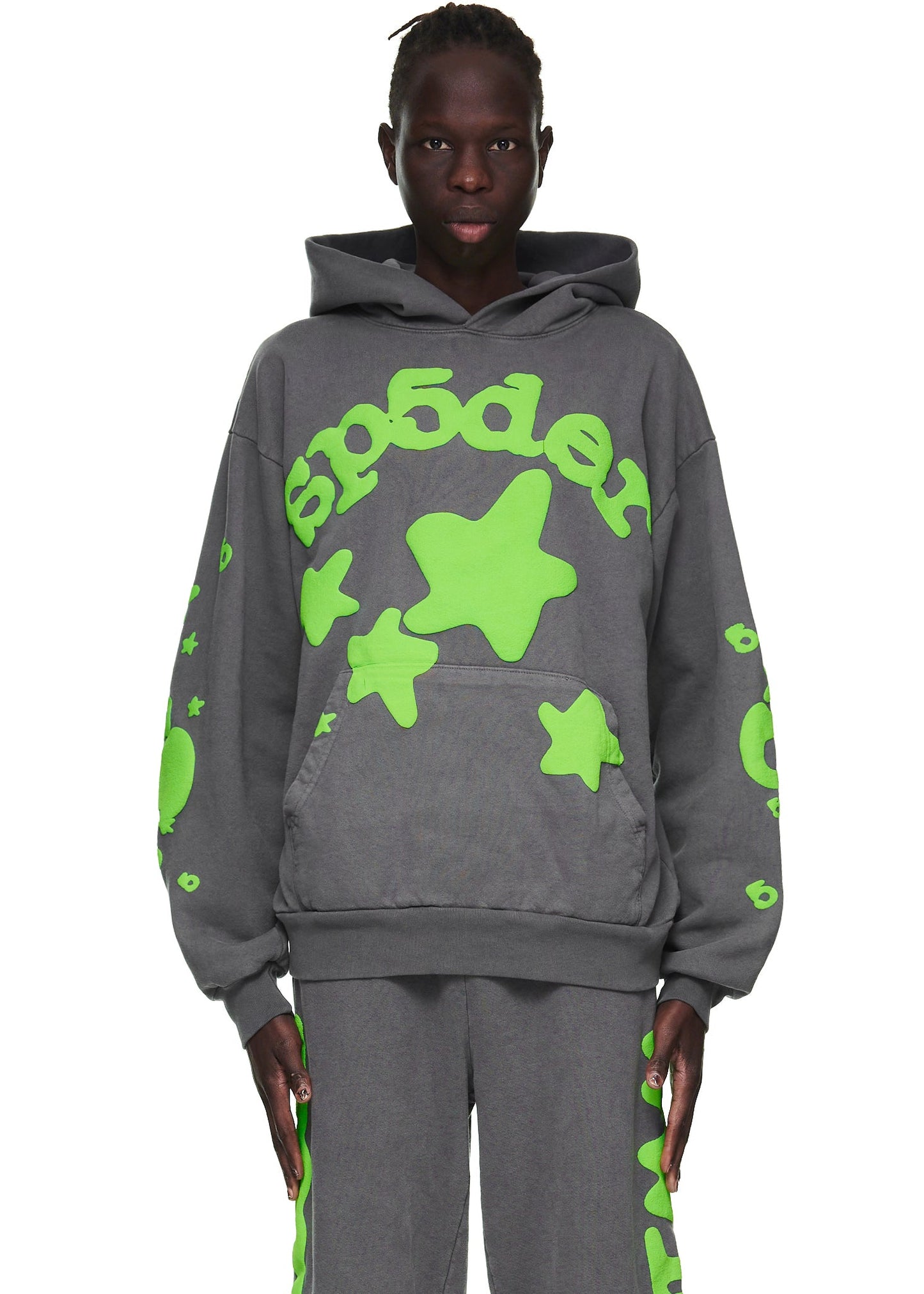 SP5DER Beluga Hoodie – Slate Grey - Detail View 1