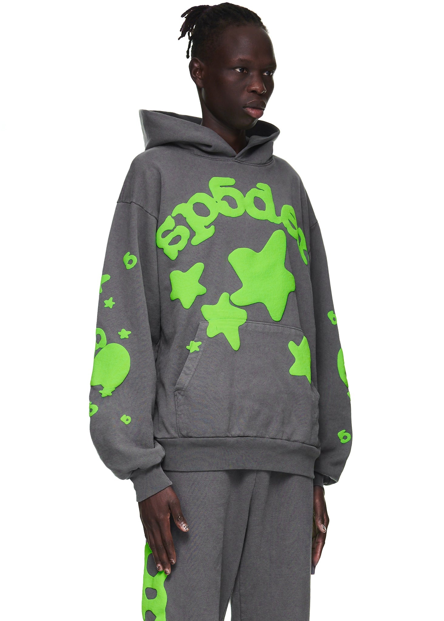 SP5DER Beluga Hoodie – Slate Grey - Detail View 2