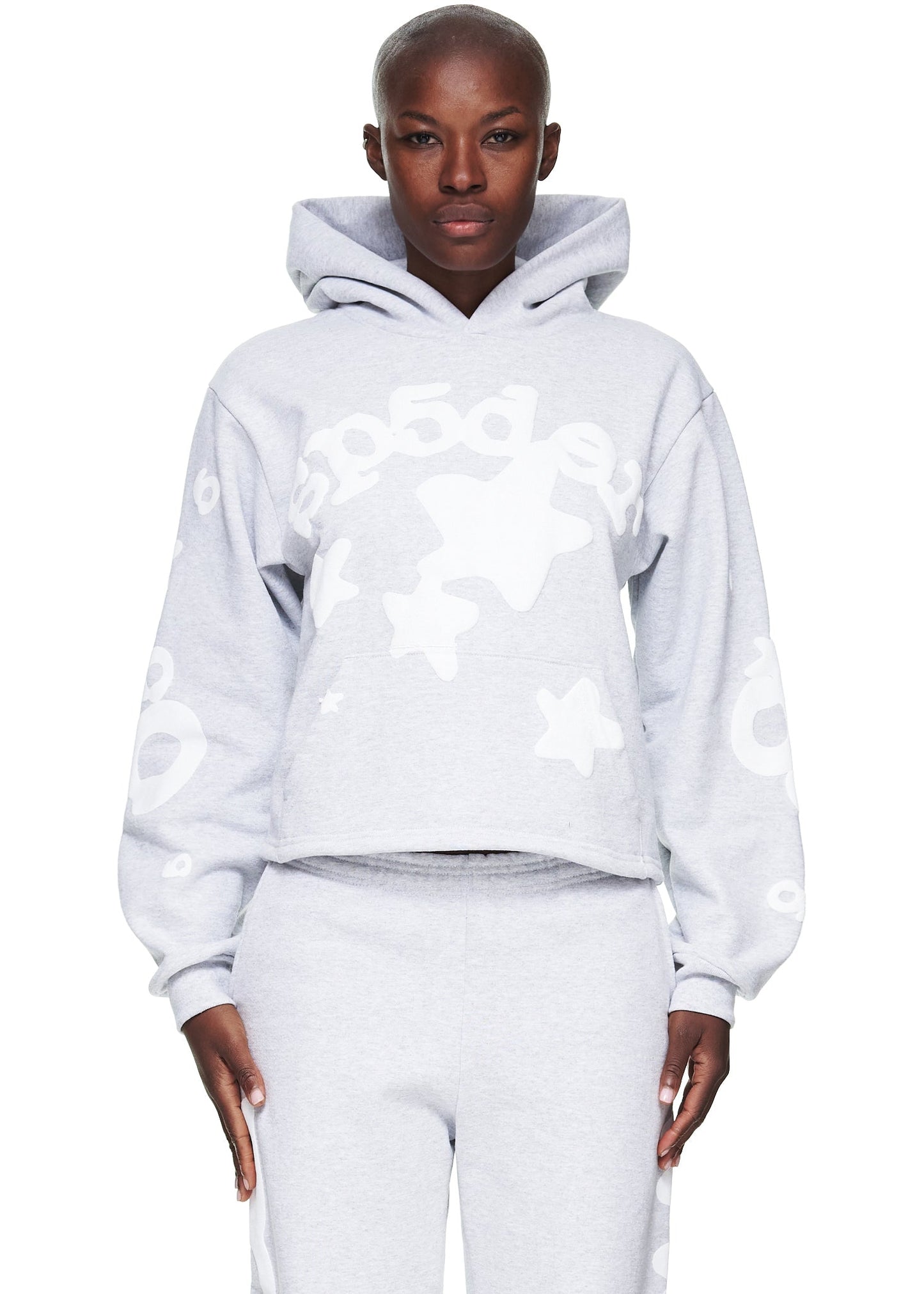 SP5DER Women's Cropped Beluga Hoodie - Detail View 1