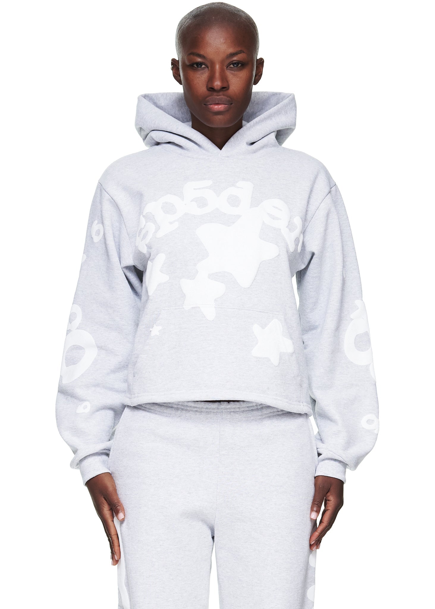 SP5DER Women's Cropped Beluga Hoodie - Detail View 1