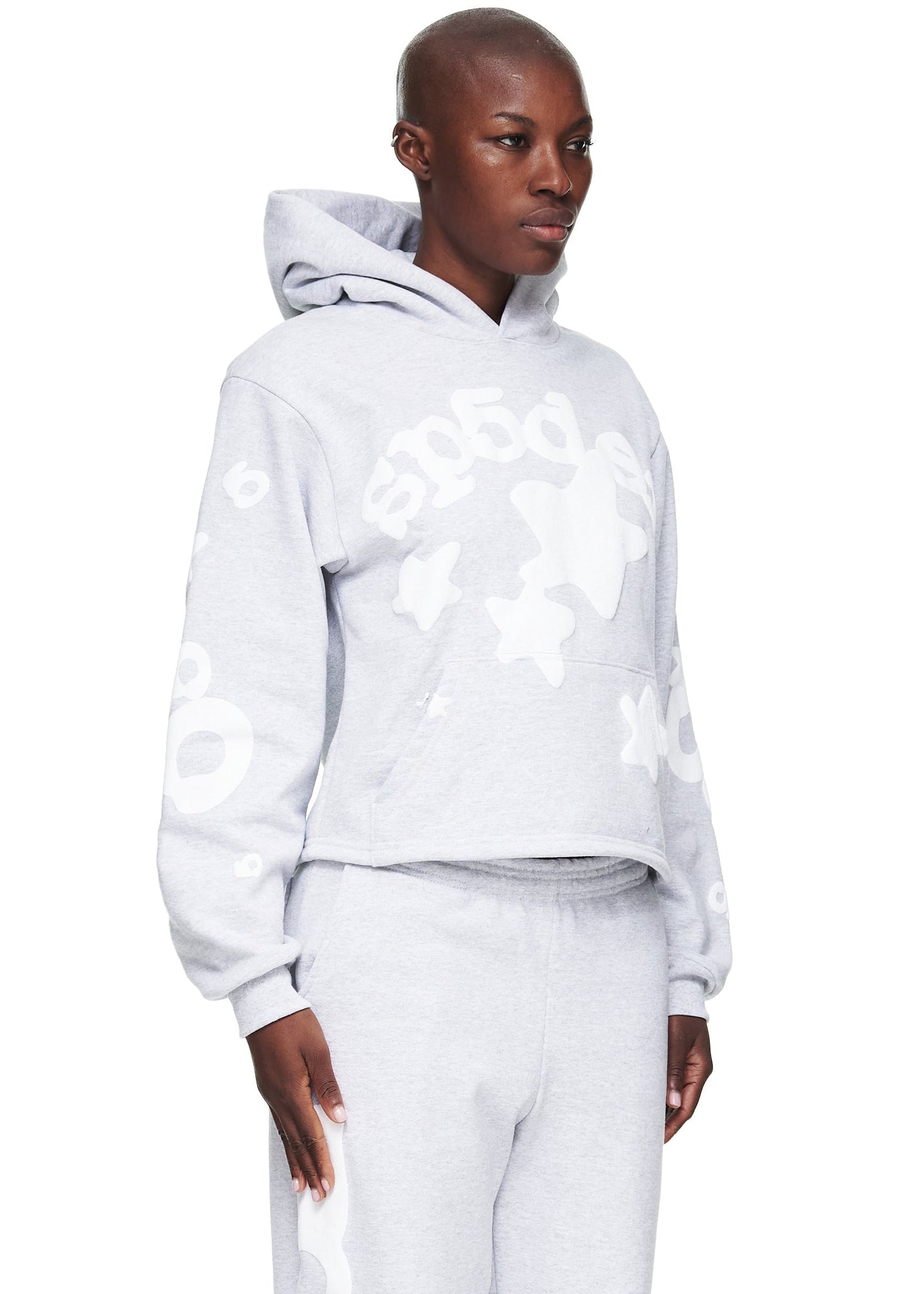 SP5DER Women's Cropped Beluga Hoodie - Detail View 2
