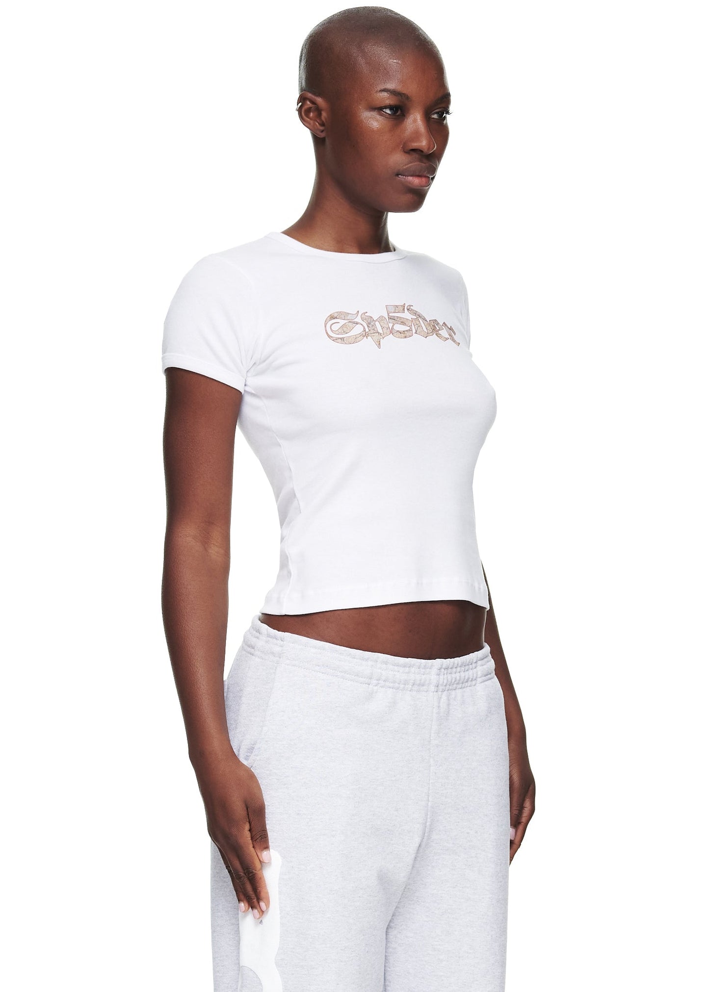 Sp5der White Juan V2 Baby Tee