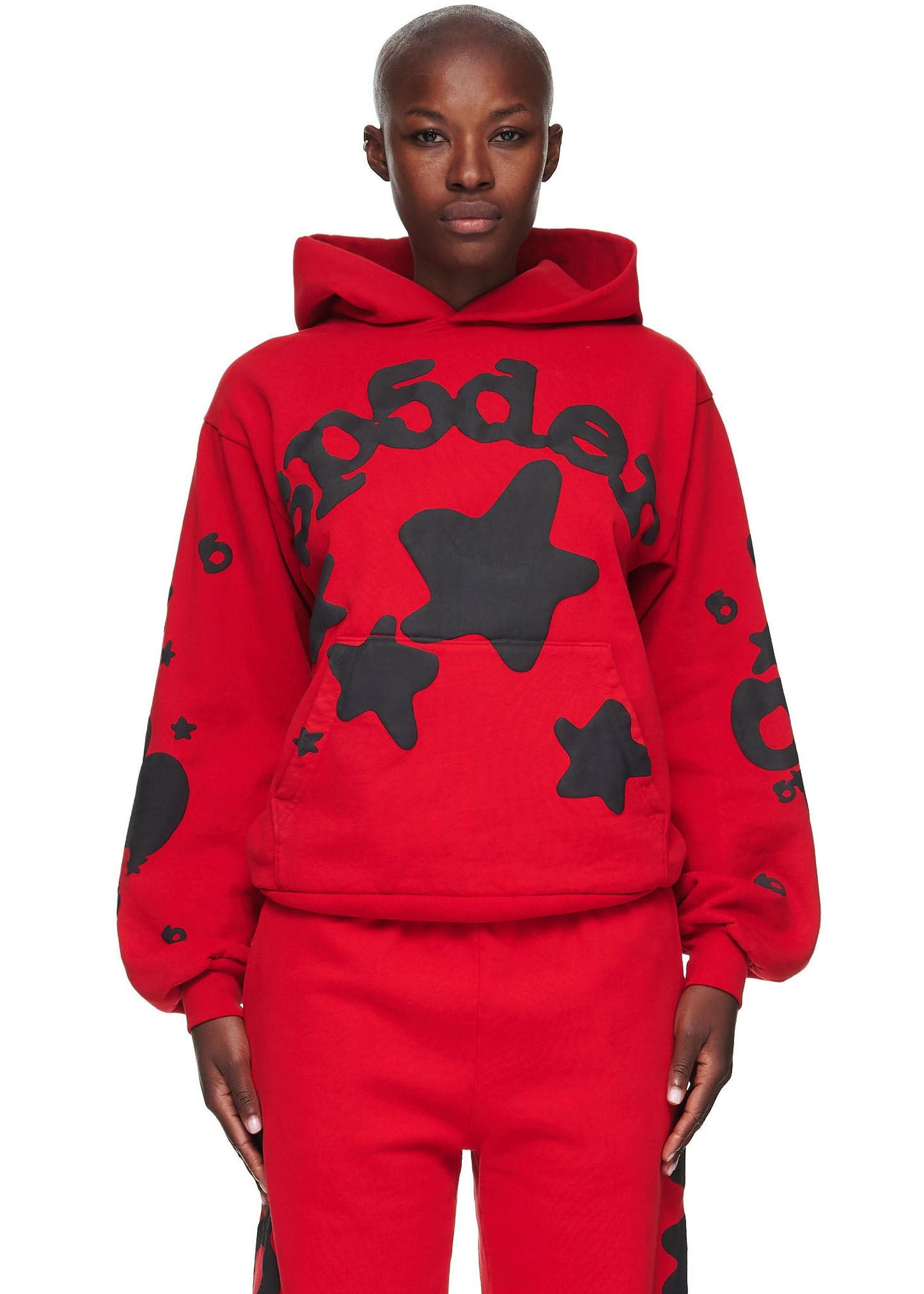 SP5DER Beluga Hoodie – Red - Detail View 1
