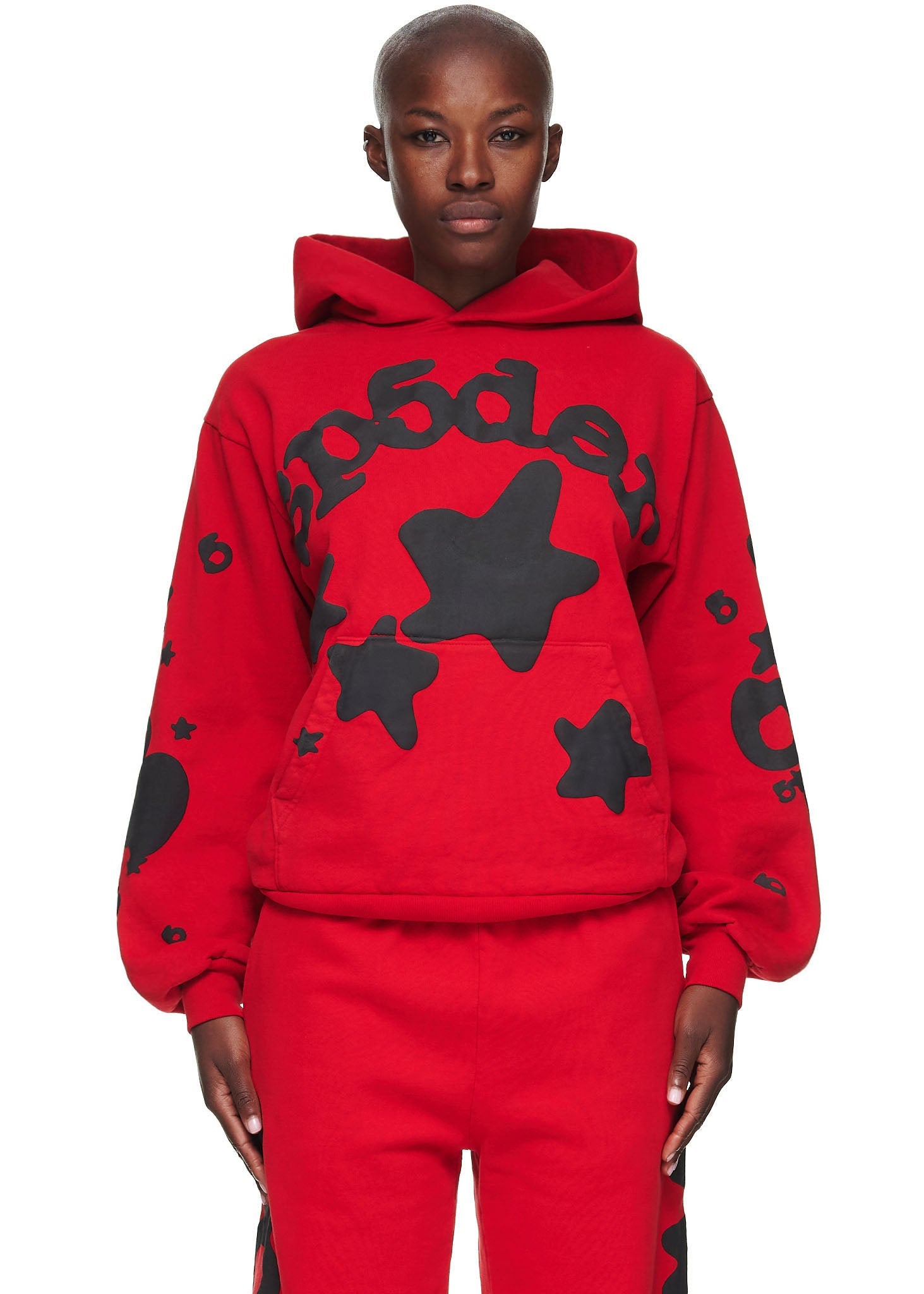 SP5DER Beluga Hoodie – Red - Detail View 1