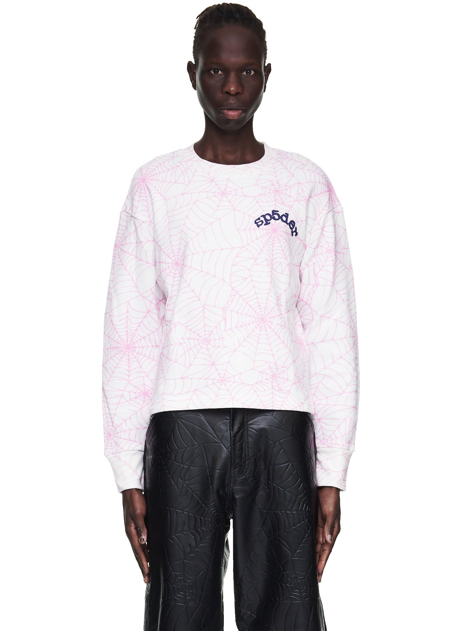 SP5DER AOP Pink Thermal Long Sleeve Top