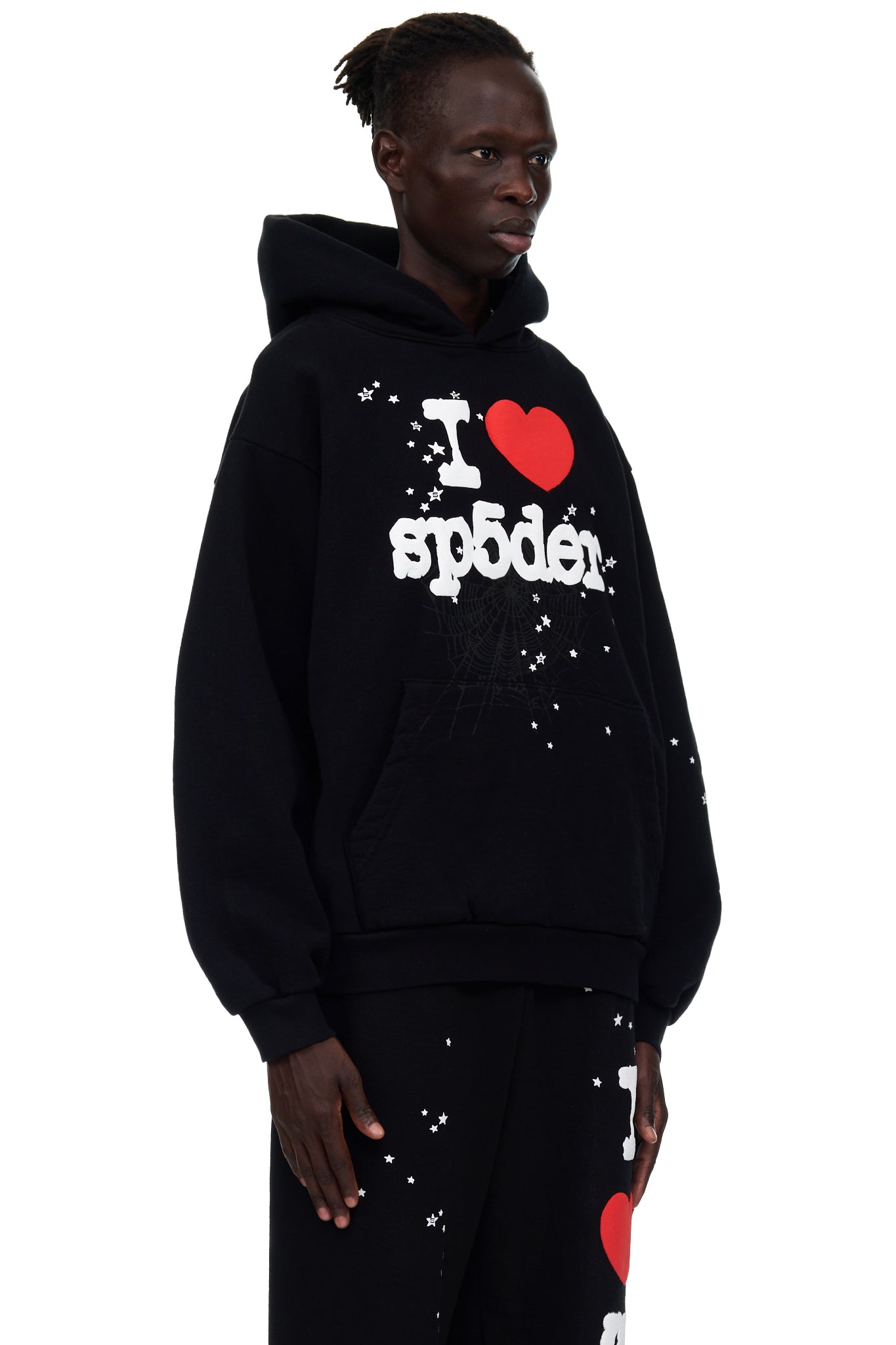 SP5DER Souvenir Hoodie – Black - Detail View 2