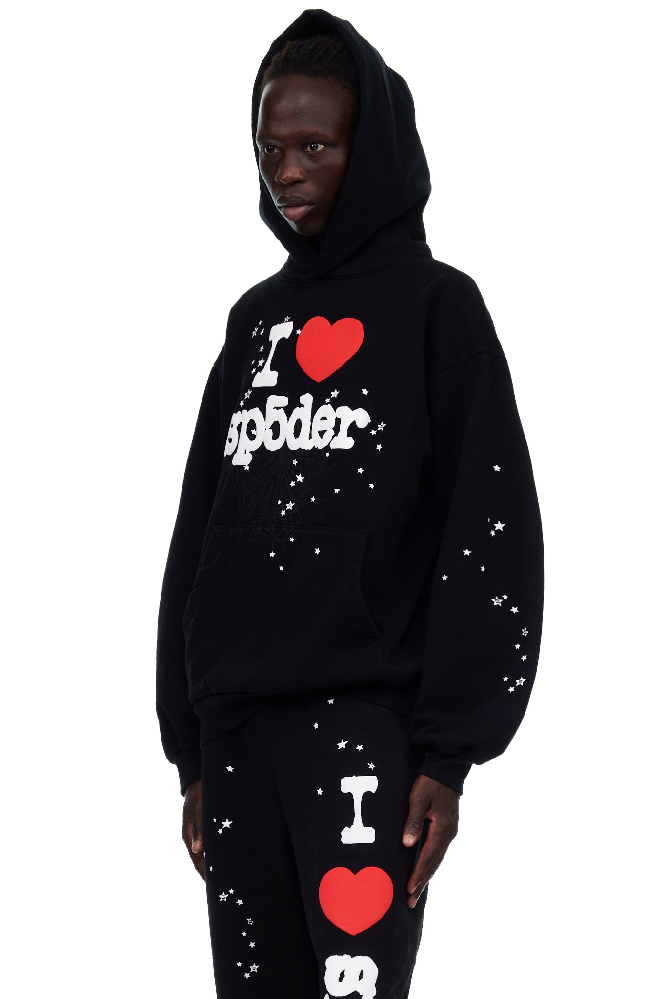 SP5DER Souvenir Hoodie – Black - Detail View 4