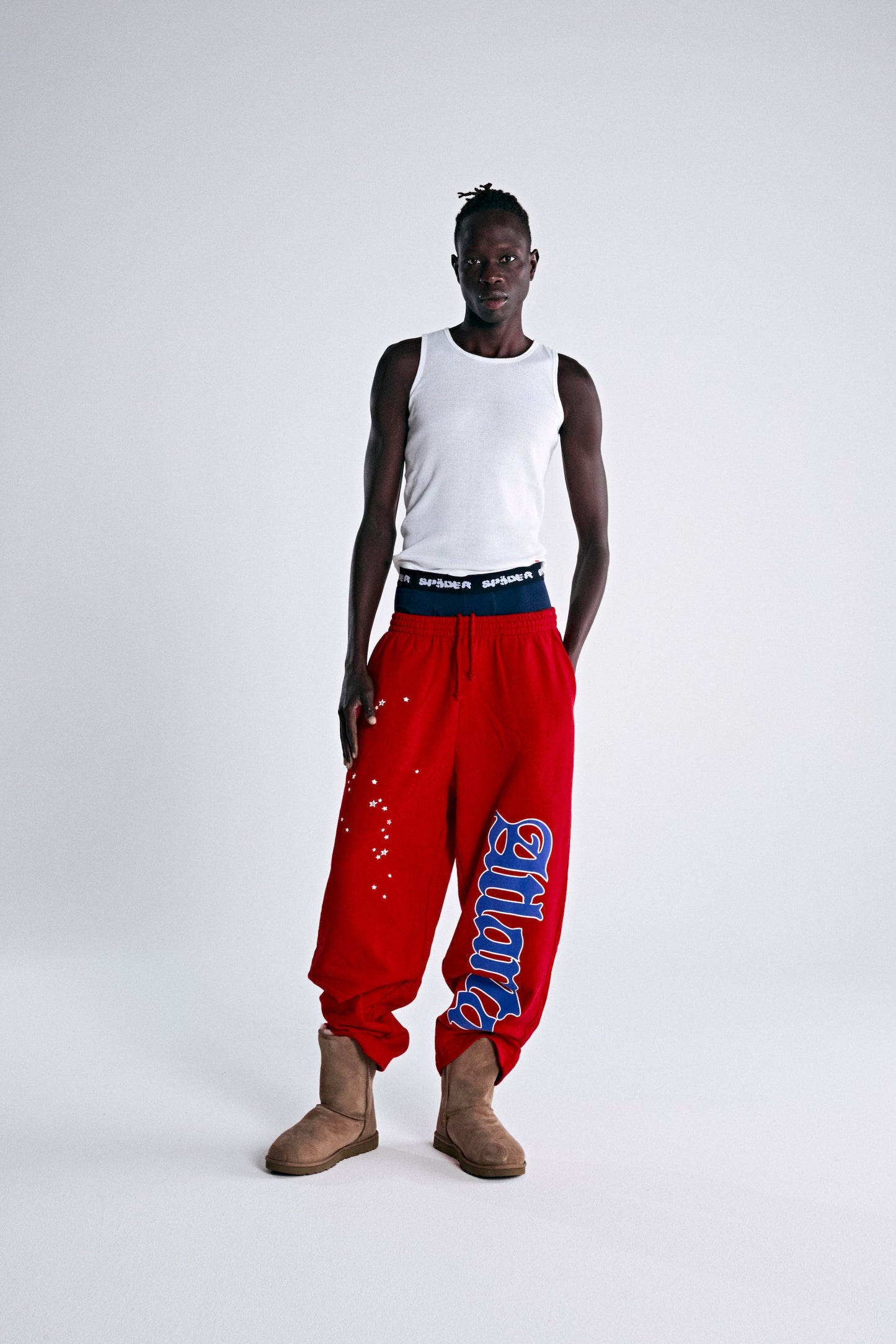 SP5DER Atlanta Open Leg Sweatpant in Red