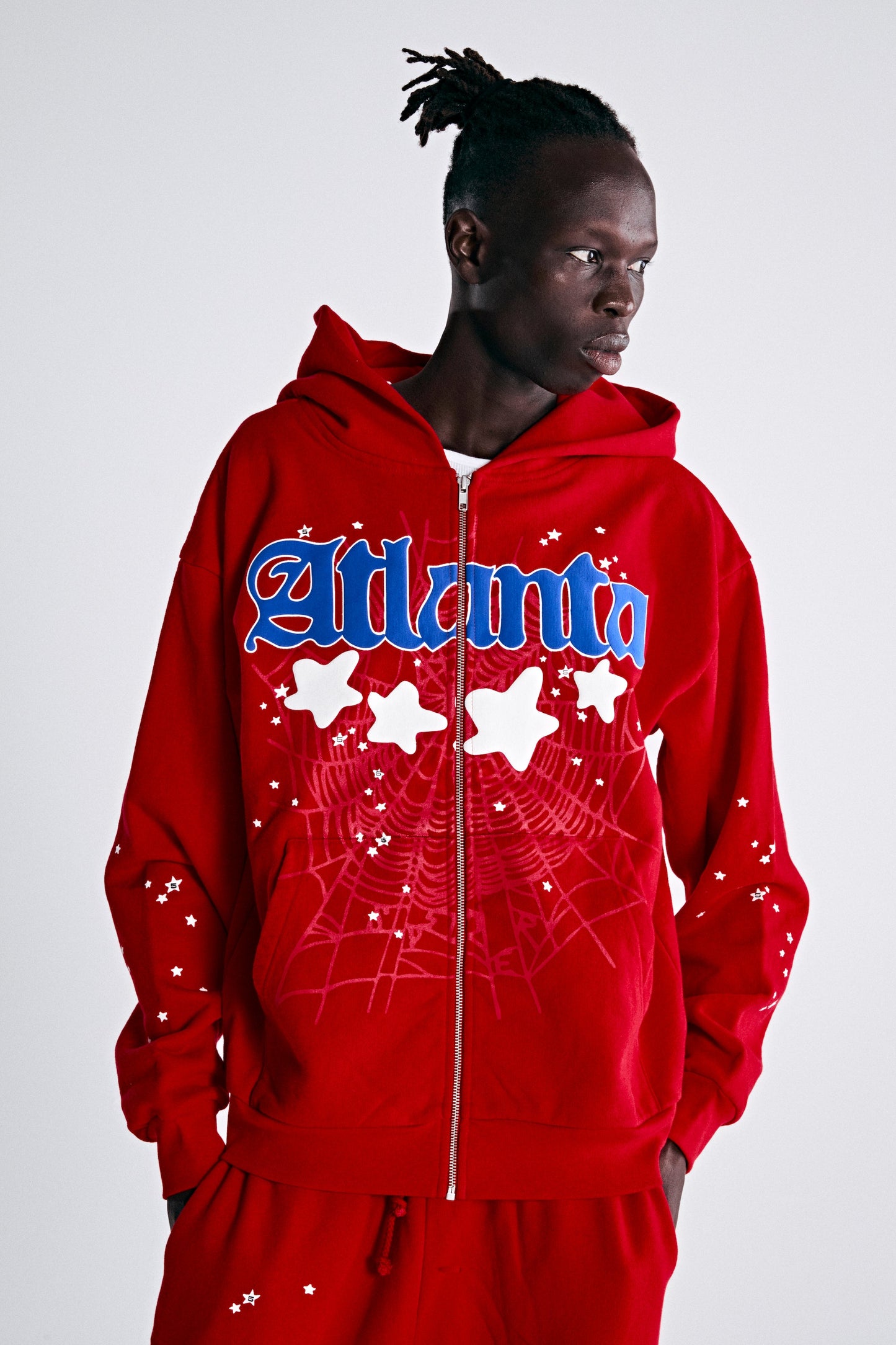 SP5DER Atlanta Full-Zip Hoodie – Red - Detail View 3