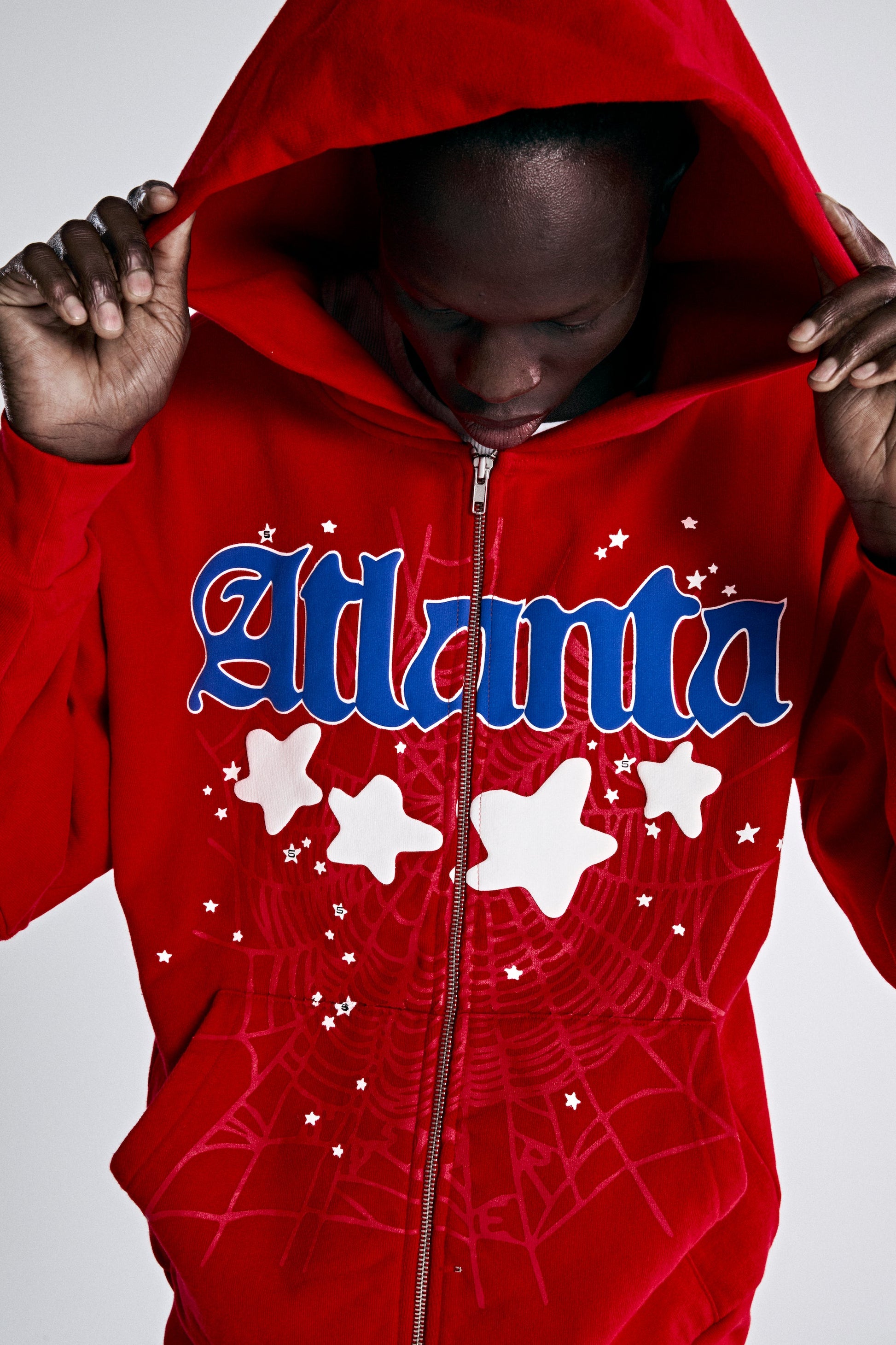 SP5DER Atlanta Full-Zip Hoodie – Red - Detail View 7