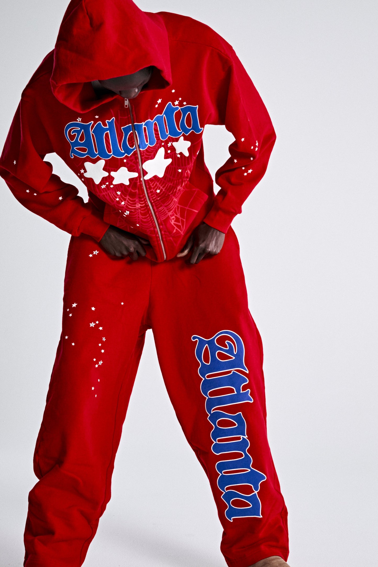SP5DER Atlanta Open Leg Sweatpant in Red