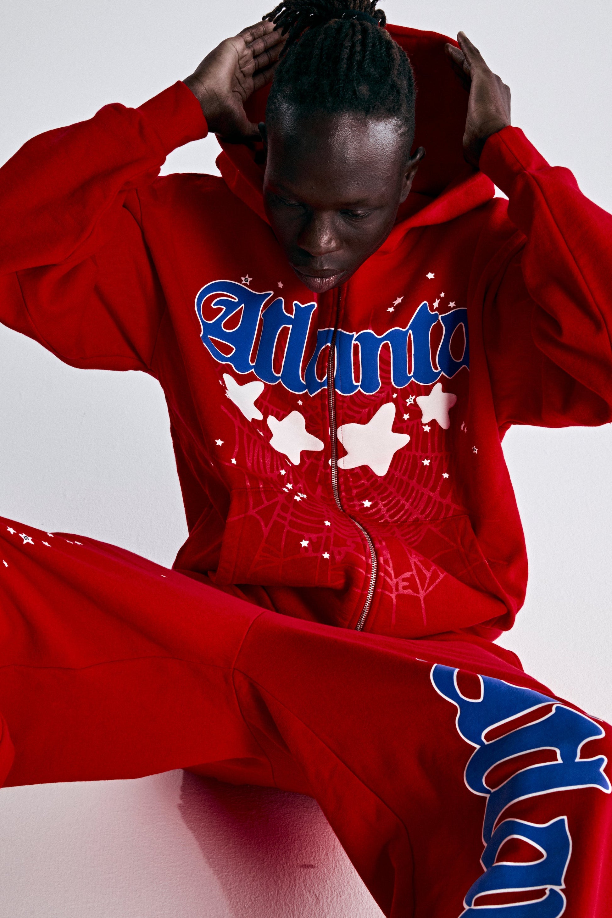 SP5DER Atlanta Full-Zip Hoodie – Red - Detail View 6