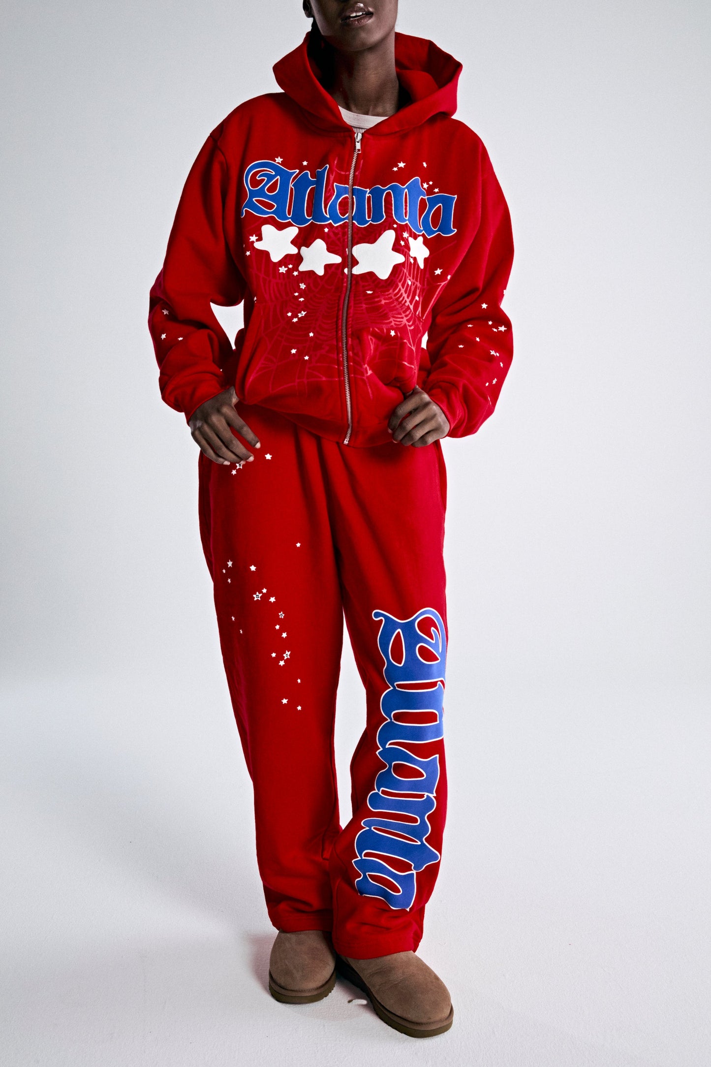 SP5DER Atlanta Full-Zip Hoodie – Red - Detail View 8