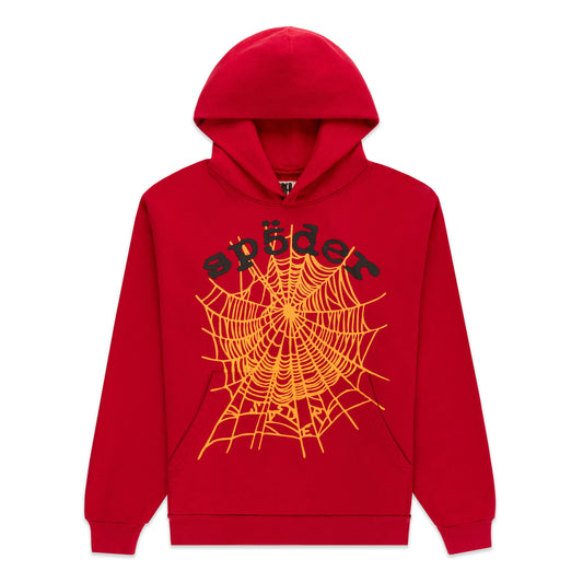 SP5DER OG Web V2 Hoodie - Red - Front View