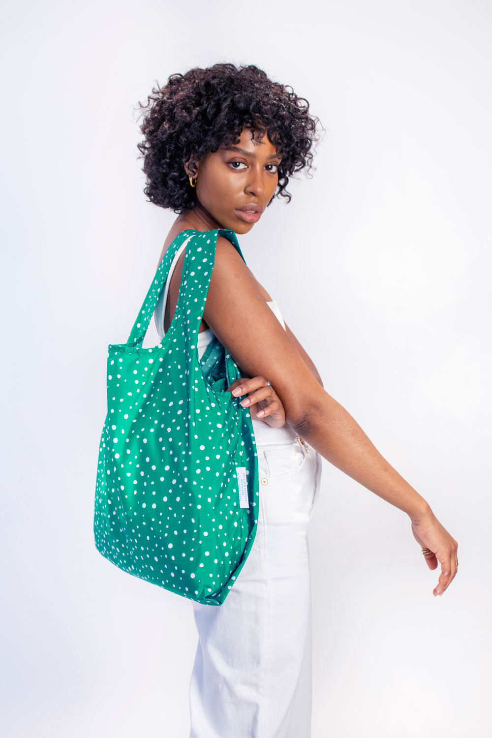 Bag It Polka Dots Medium Reusable Bag – Recycled Foldable Tote
