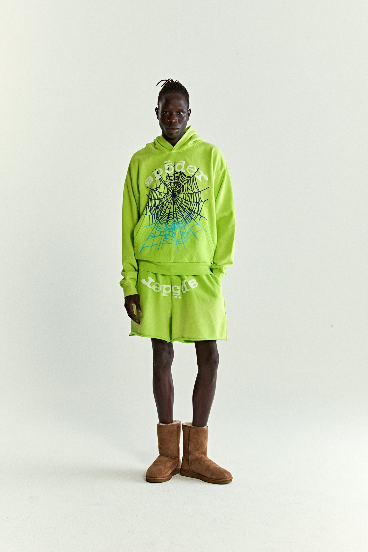 SP5DER OG Web V2 Gradient Hoodie - Acid Green - Detail View 5