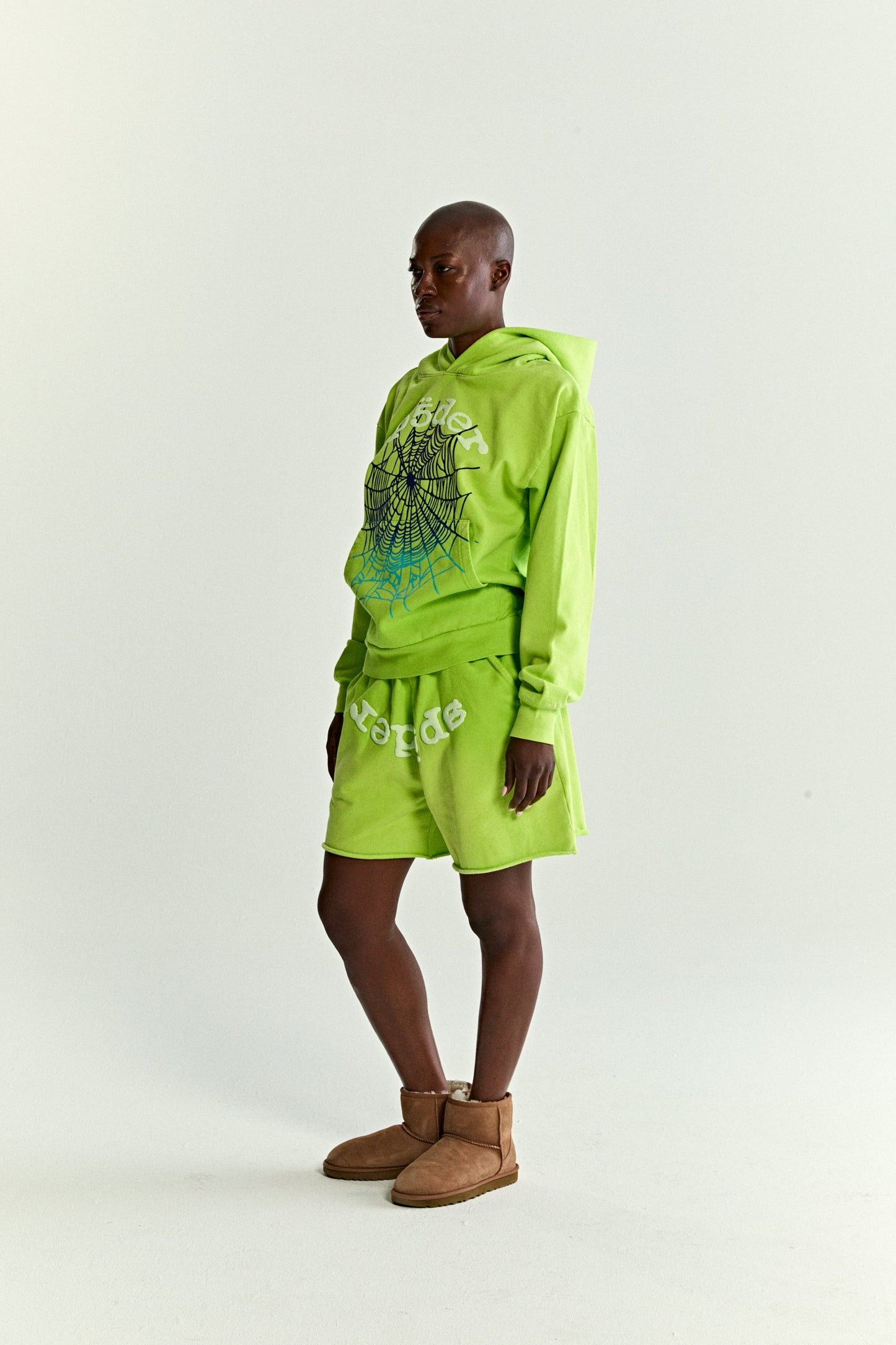 SP5DER OG Web V2 Gradient Hoodie - Acid Green - Detail View 8