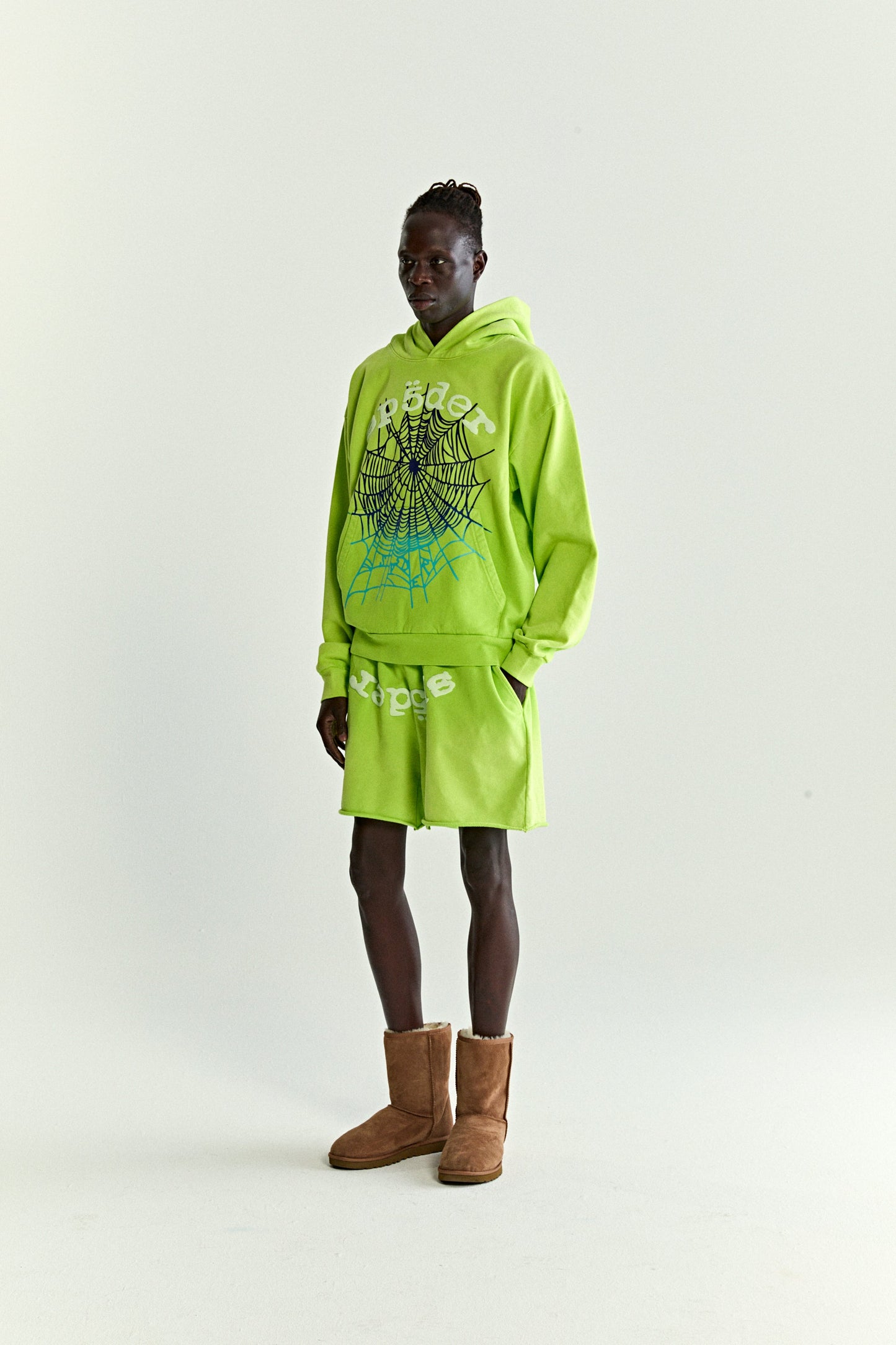 SP5DER OG Web V2 Gradient Hoodie - Acid Green - Detail View 7