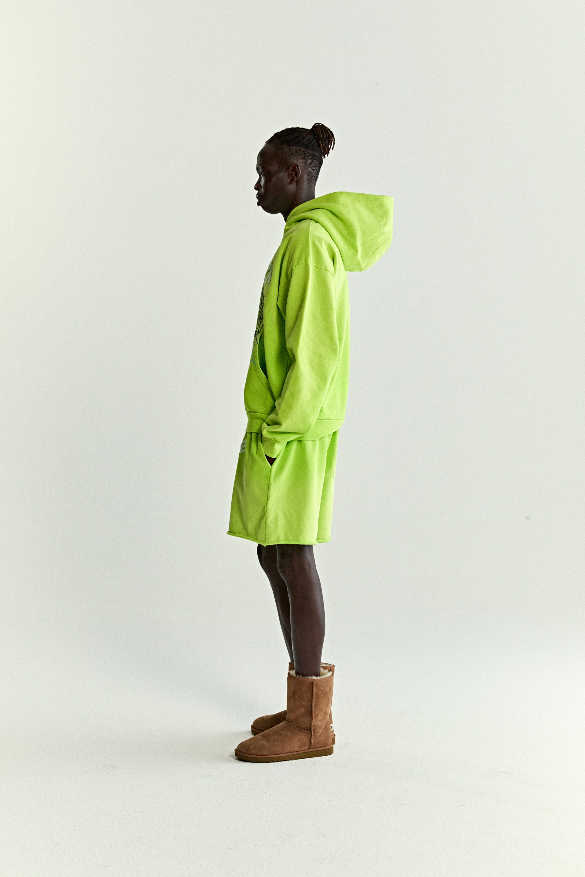 SP5DER OG Web V2 Gradient Hoodie - Acid Green - Detail View 9