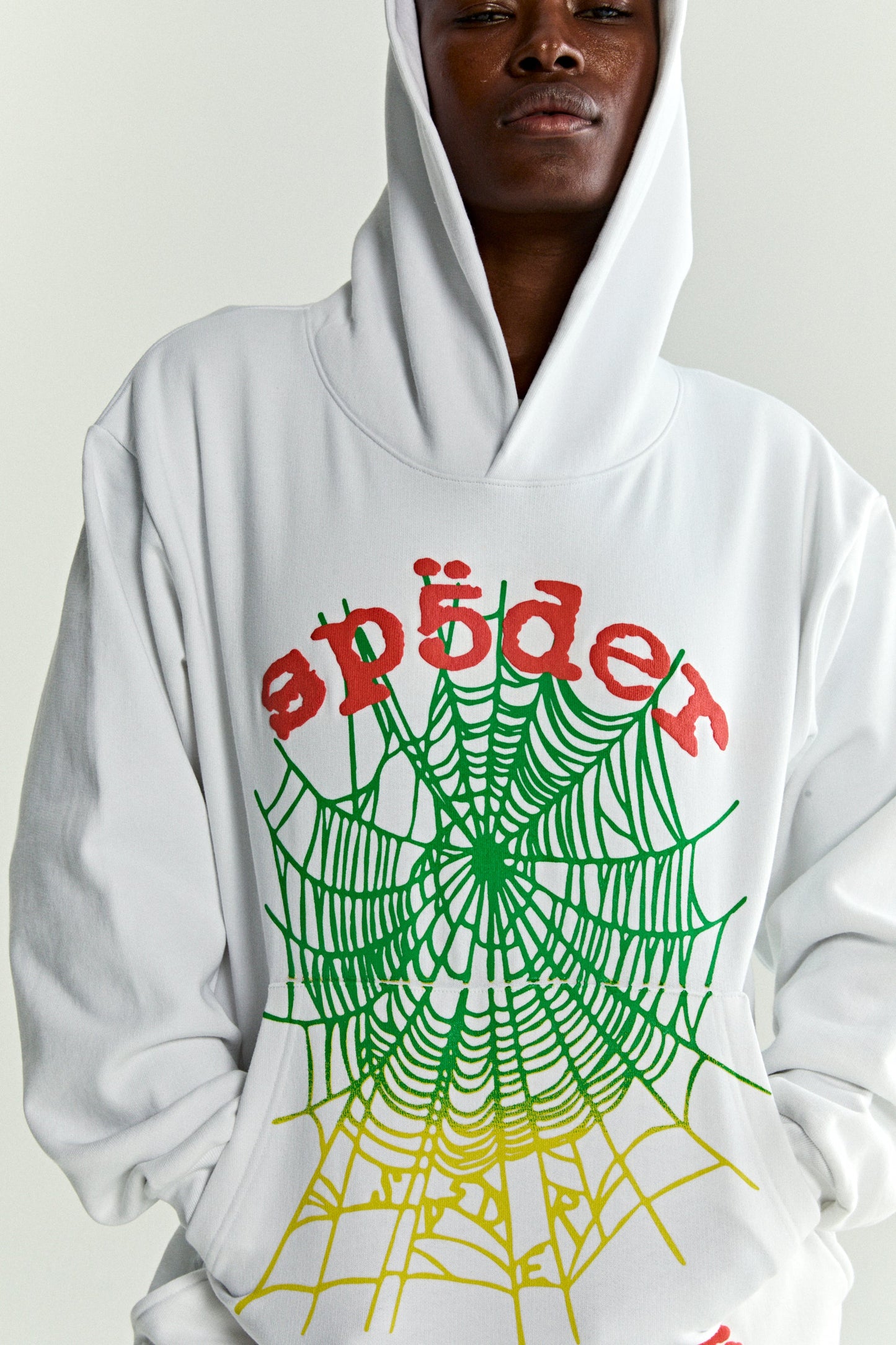 SP5DER OG Web V2 Gradient Hoodie – White - Detail View 16