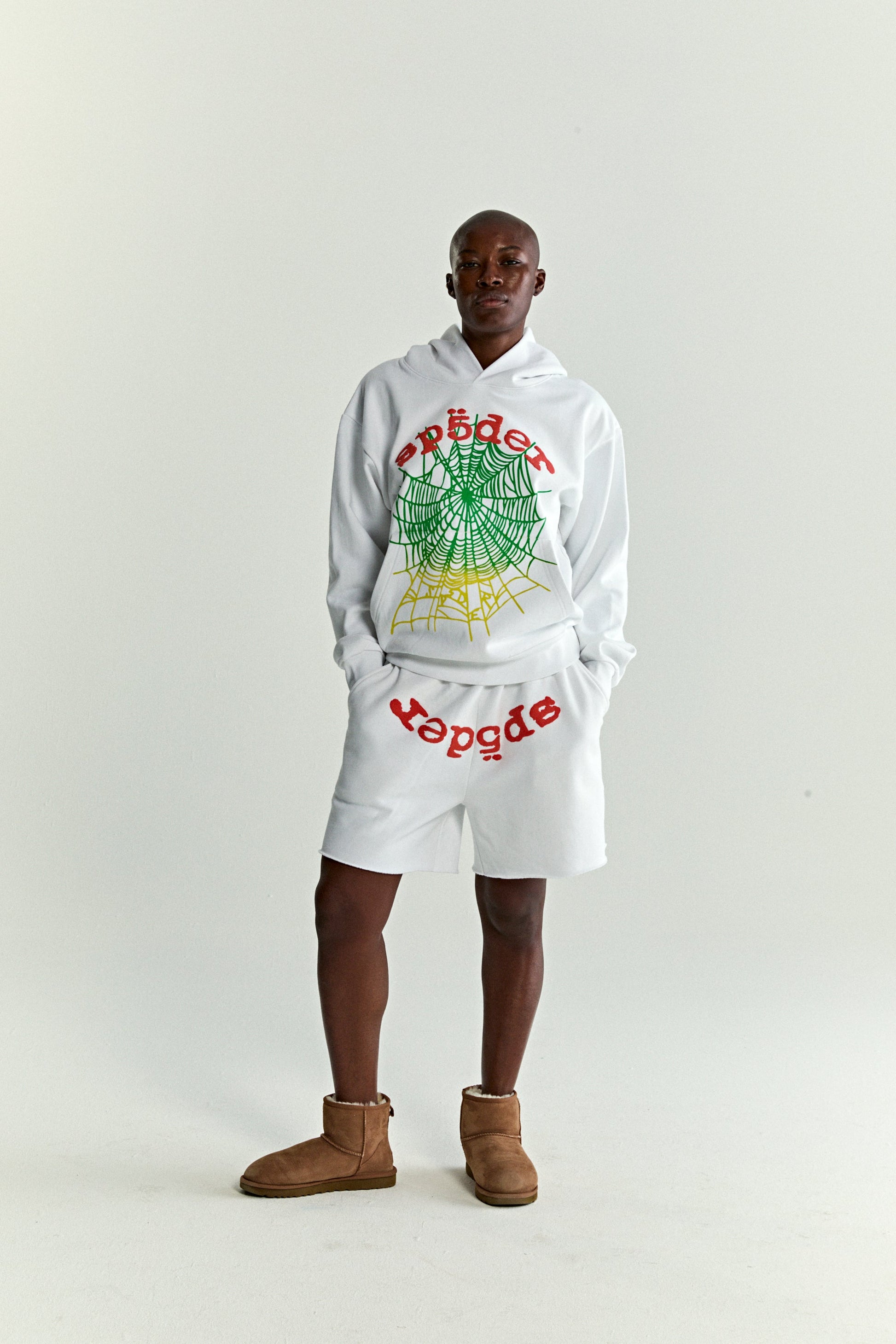 SP5DER OG Web V2 Gradient Hoodie – White - Detail View 6