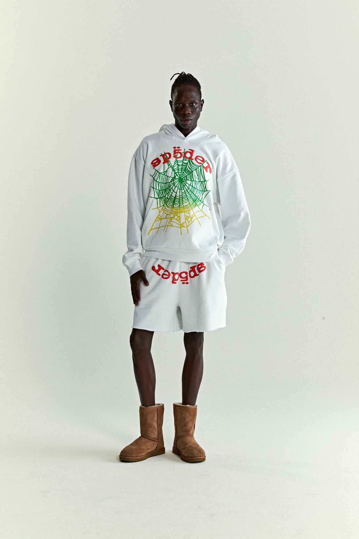 SP5DER OG Web V2 Gradient Hoodie – White - Detail View 5
