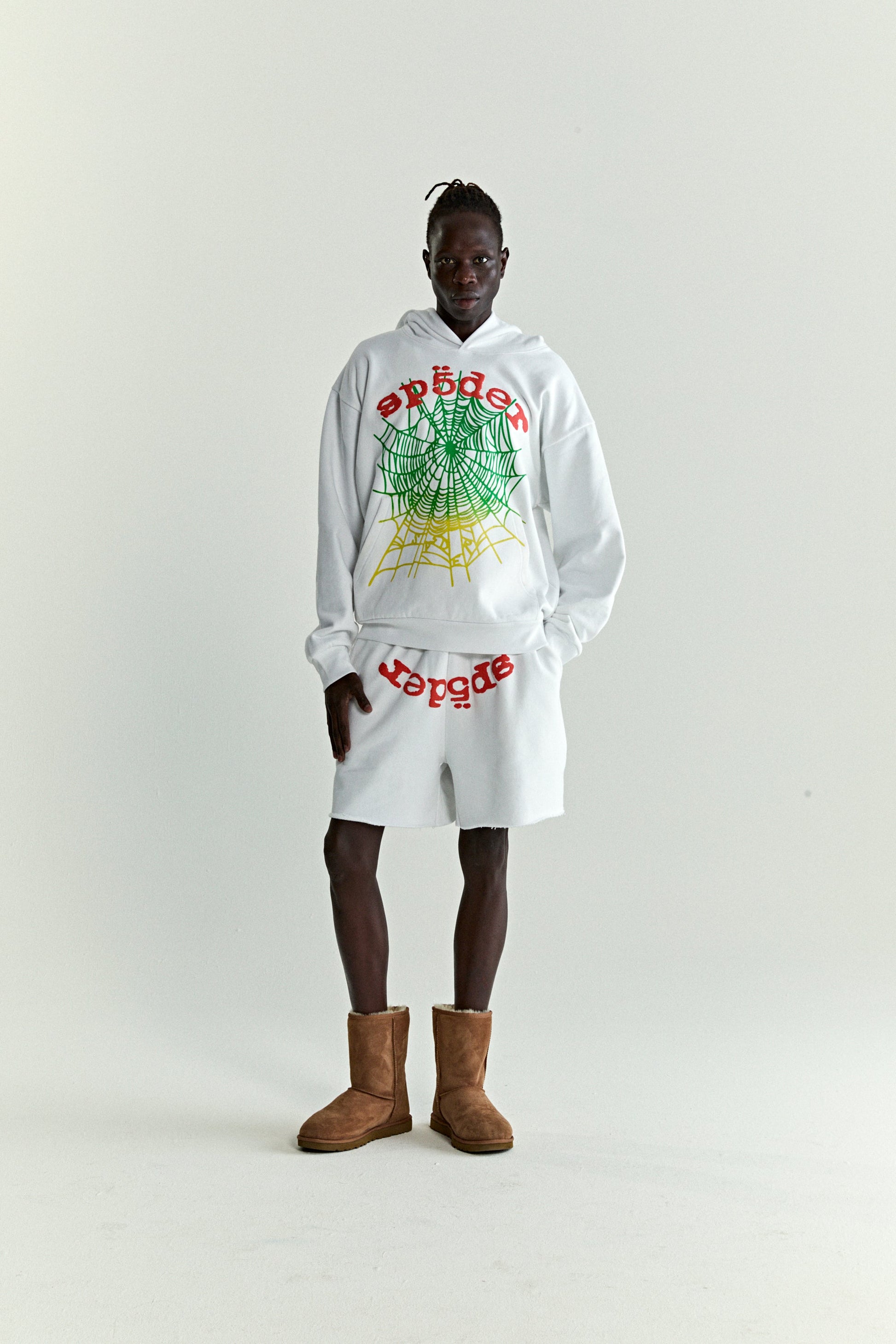 SP5DER OG Web V2 Gradient Hoodie – White - Detail View 5
