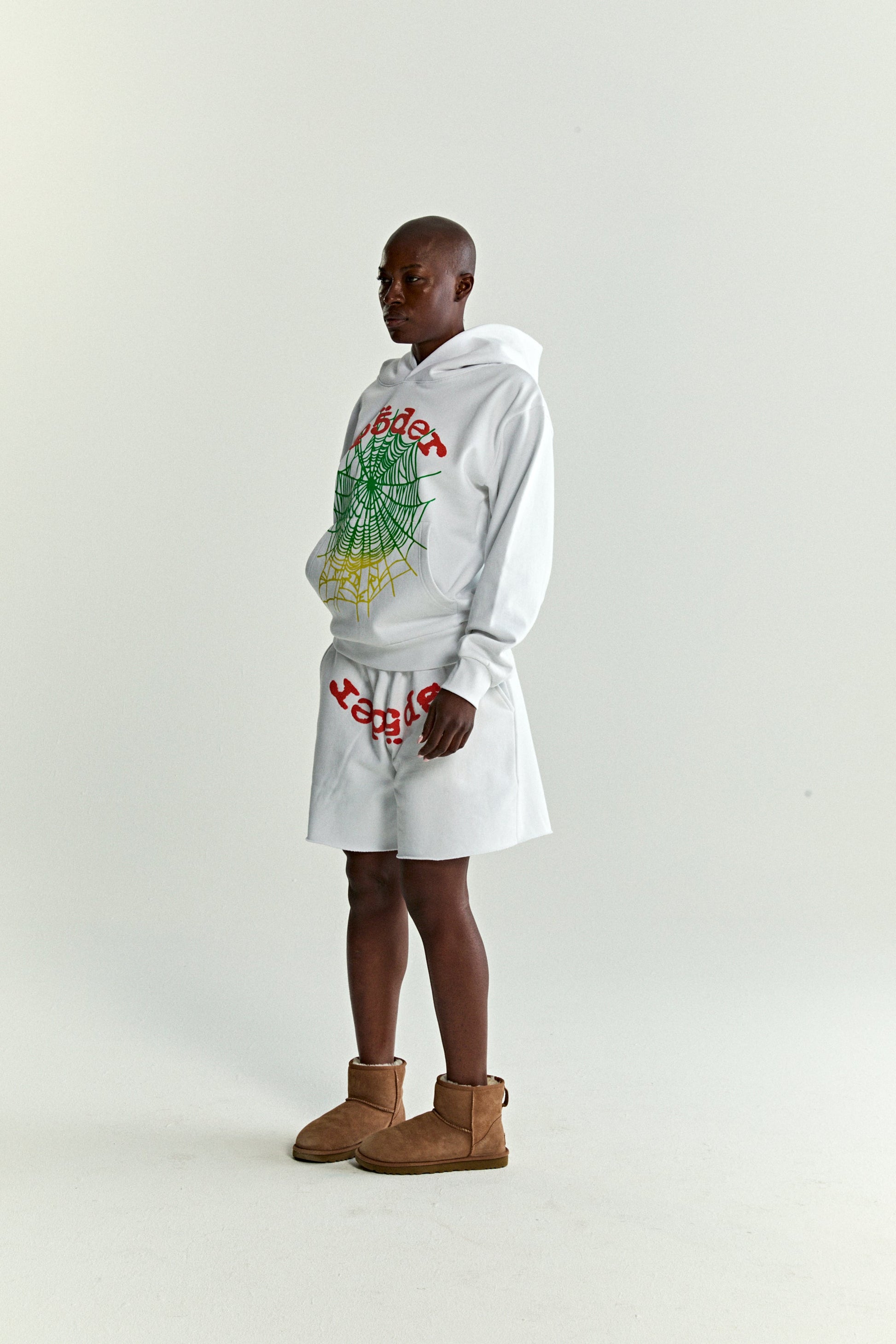 SP5DER OG Web V2 Gradient Hoodie – White - Detail View 8