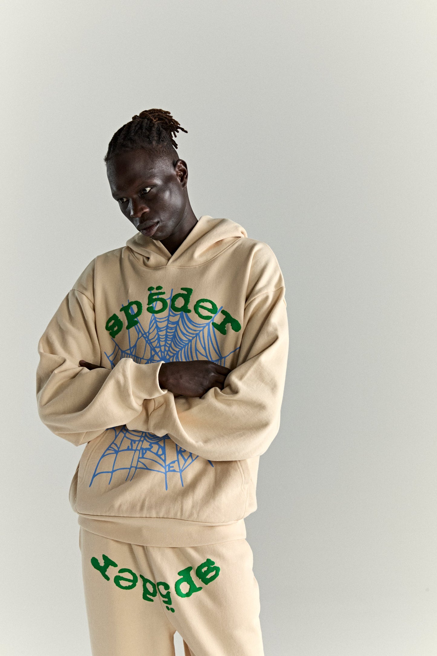 SP5DER OG Web V2 Hoodie - Cream - Detail View 17