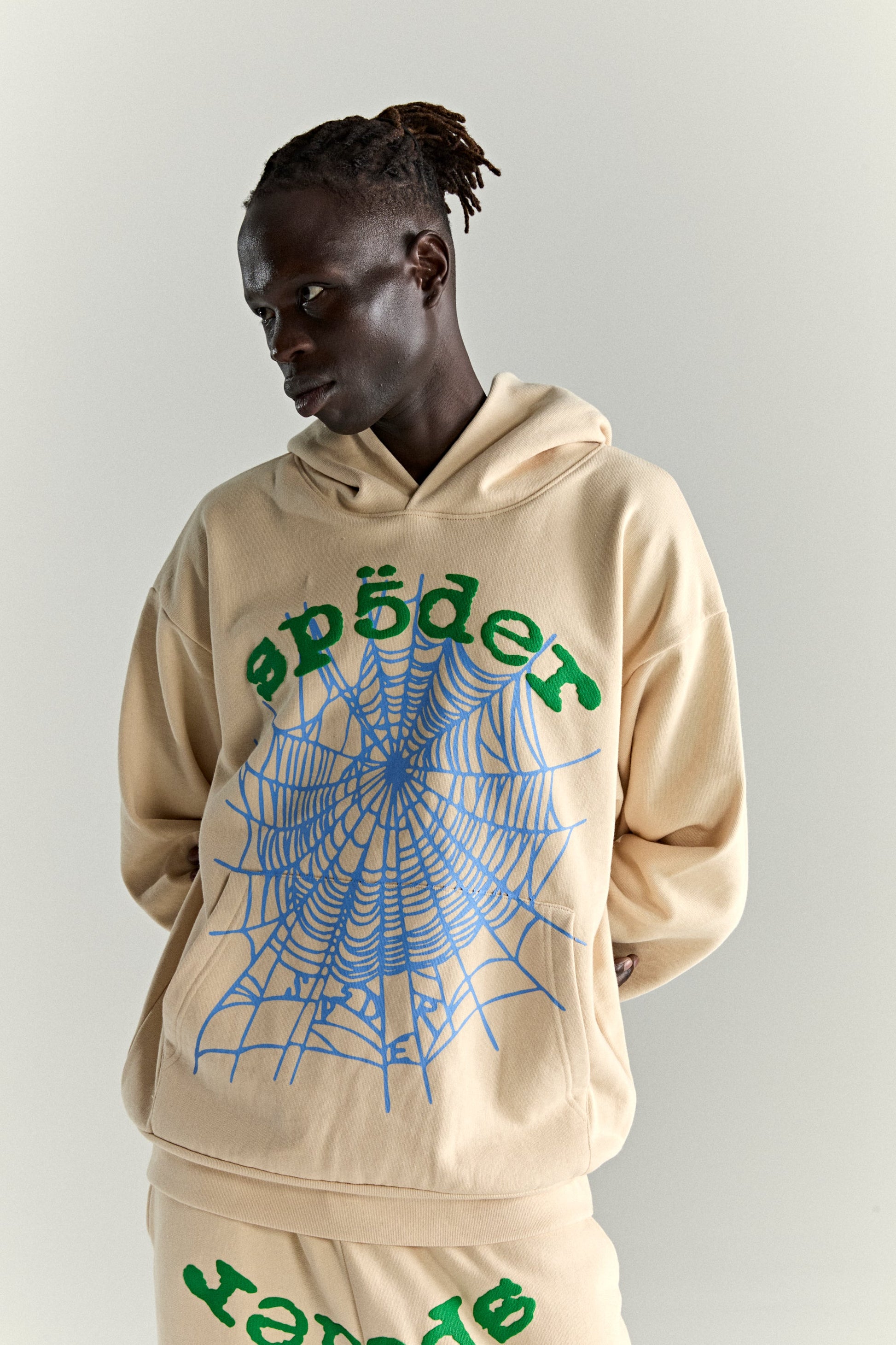 SP5DER OG Web V2 Hoodie - Cream - Detail View 13