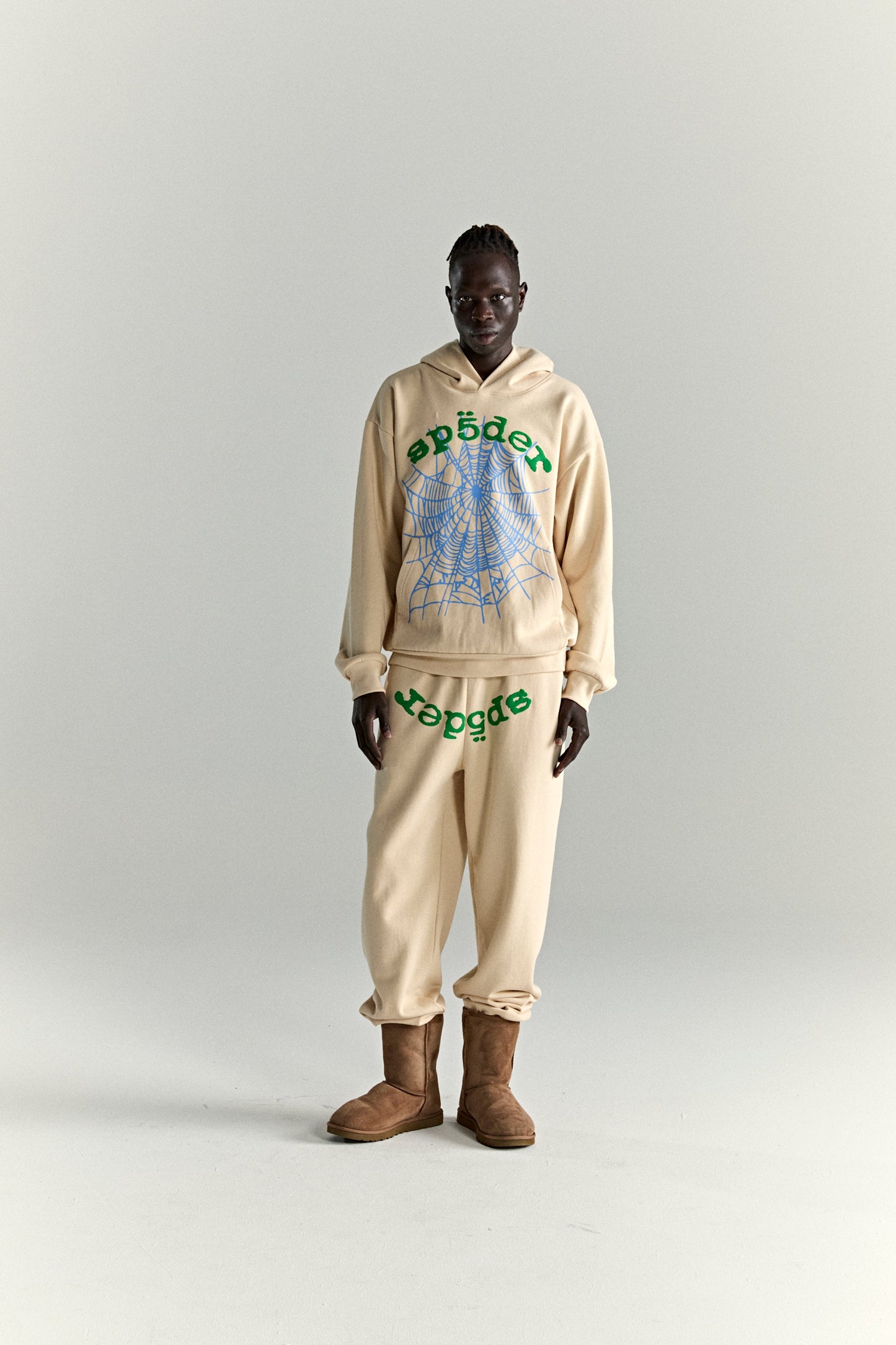 SP5DER OG Web V2 Hoodie - Cream - Detail View 5