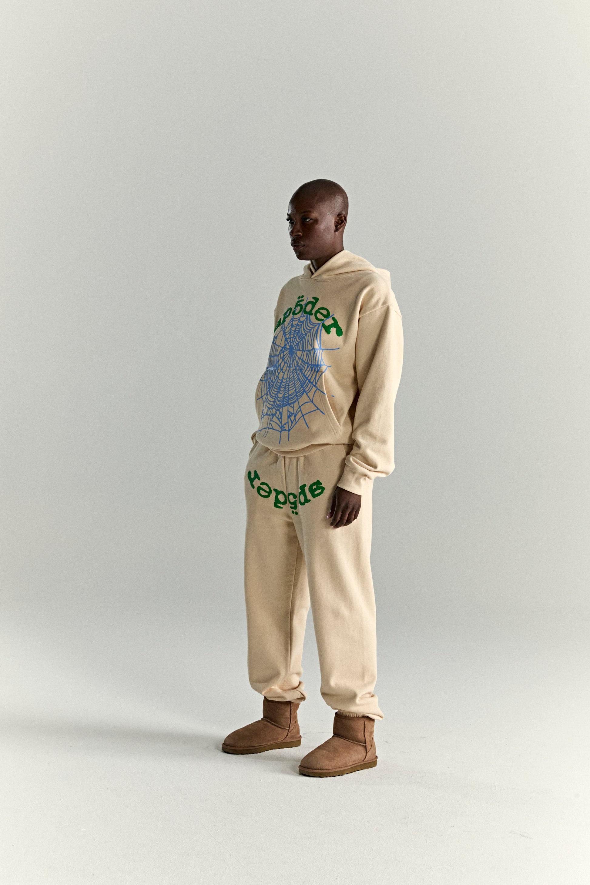SP5DER OG Web V2 Hoodie - Cream - Detail View 8