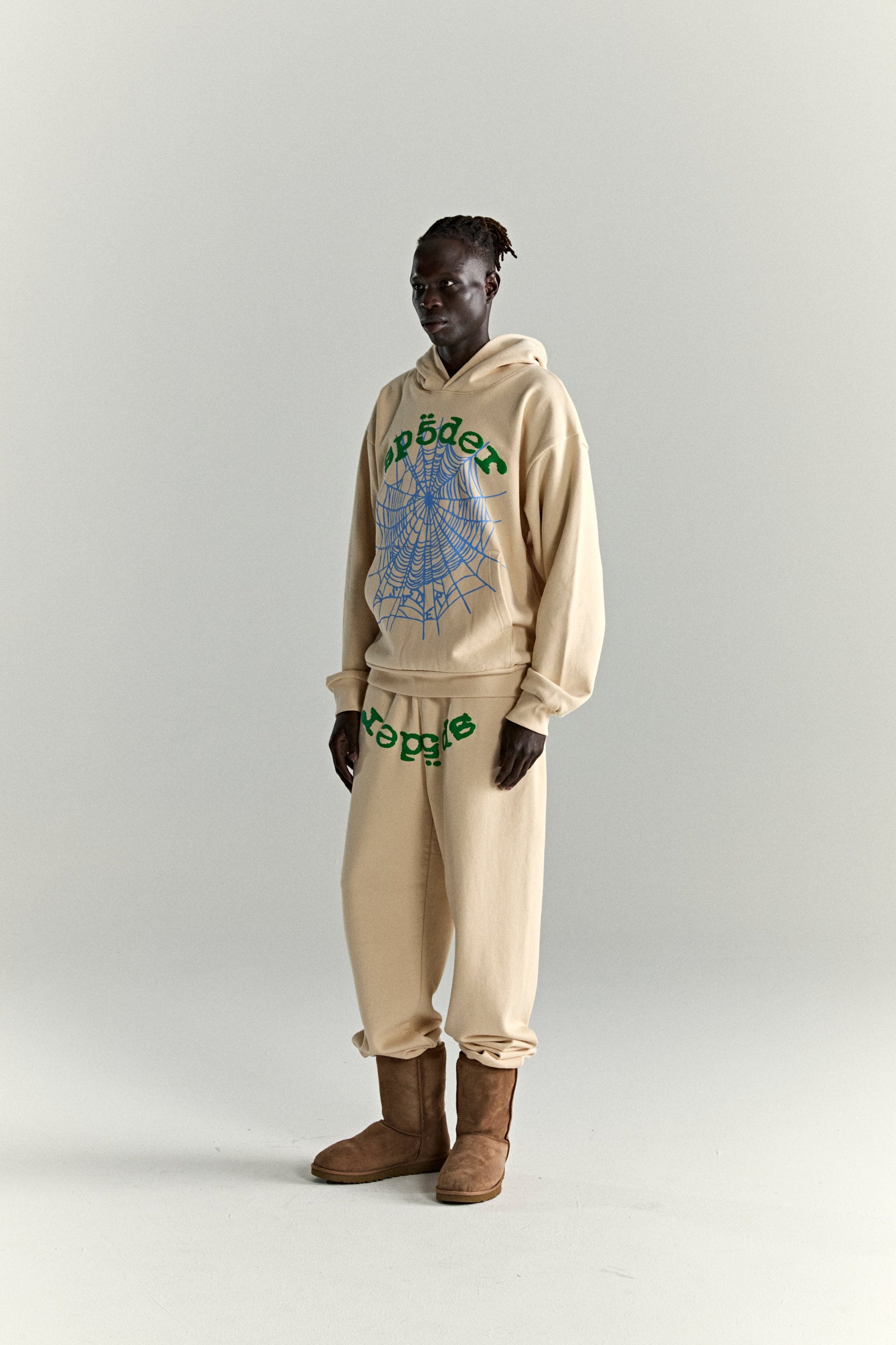 SP5DER OG Web V2 Hoodie - Cream - Detail View 7