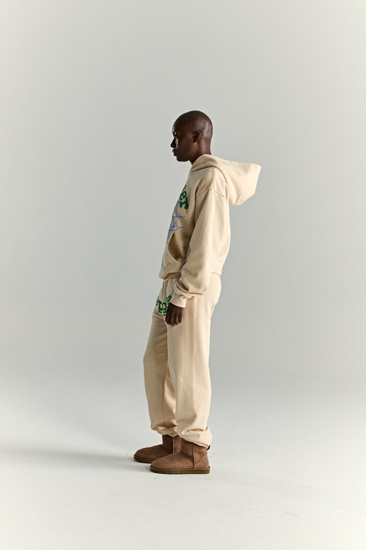 SP5DER OG Web V2 Hoodie - Cream - Detail View 10